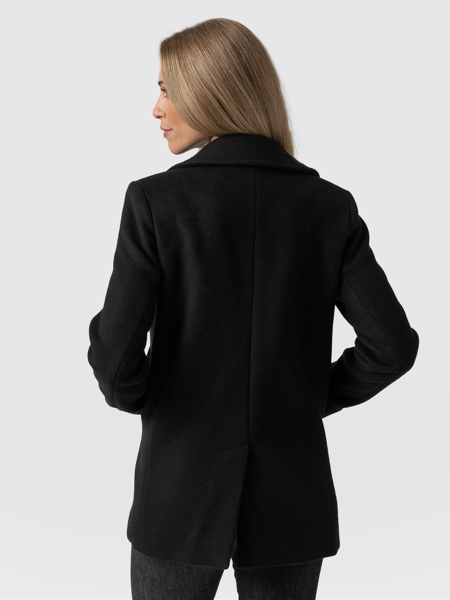 Quinn Pea Coat - Black - Image 6