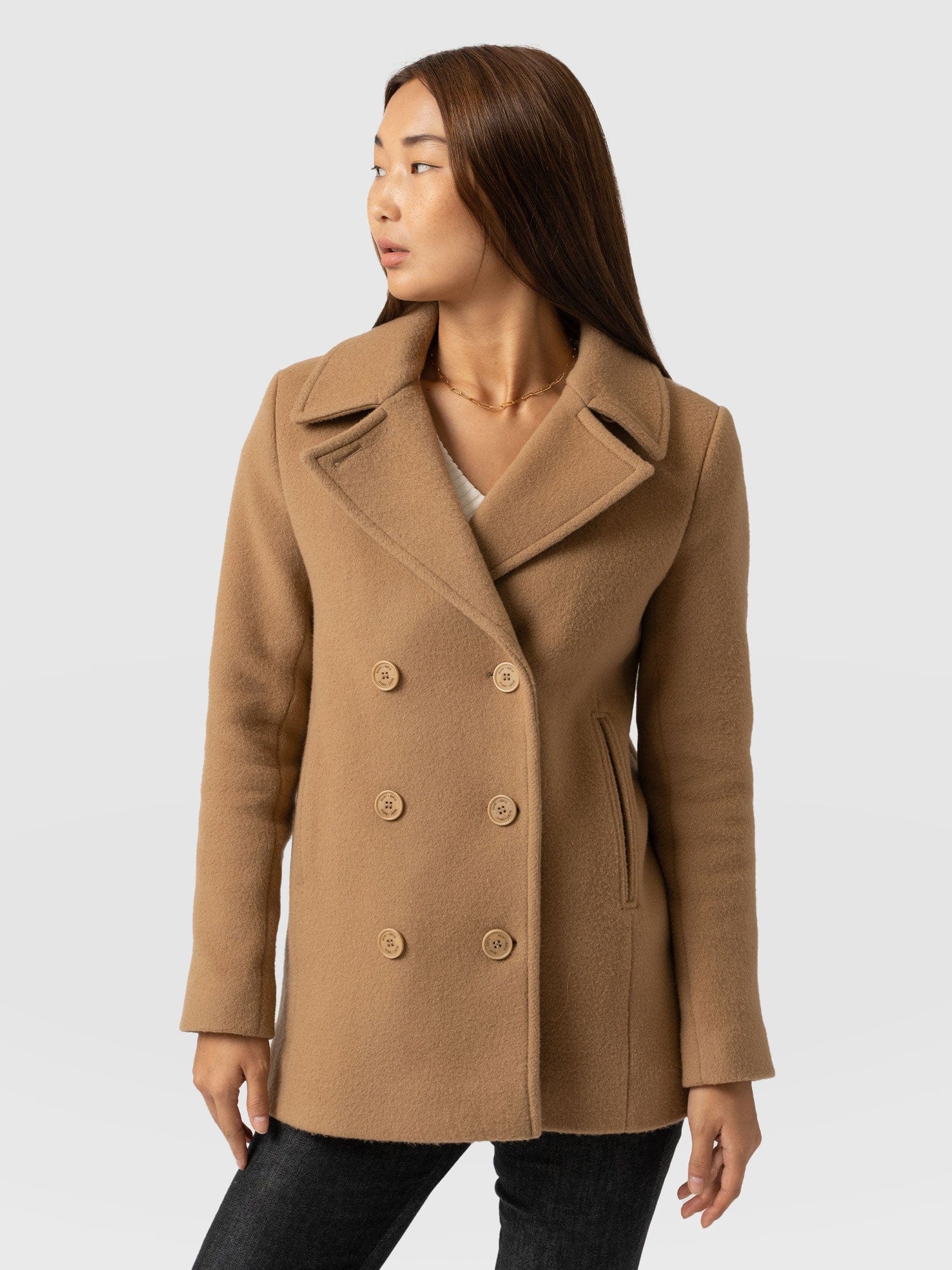 Quinn Pea Coat - Camel - Image 2