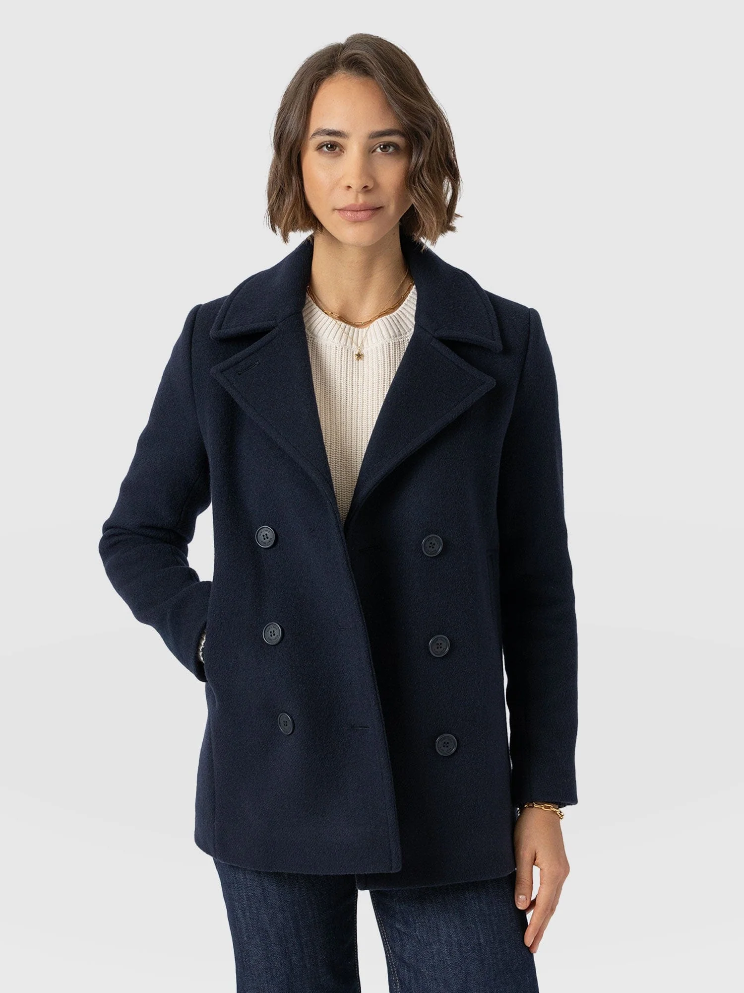 Quinn Pea Coat - Navy - Image 2