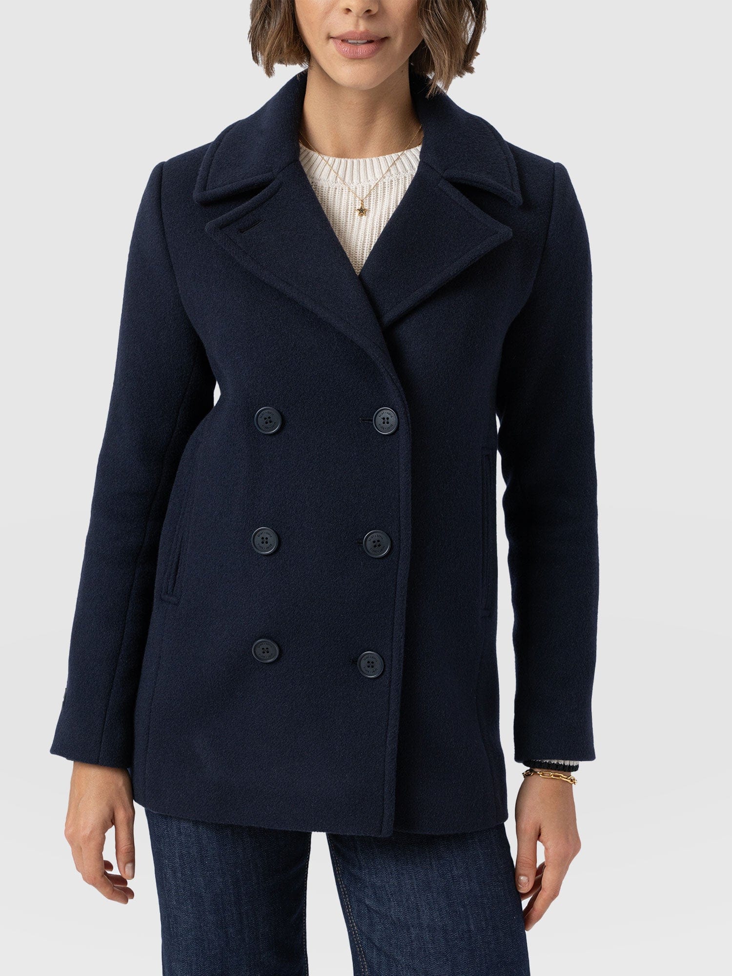 Quinn Pea Coat - Navy - Image 3