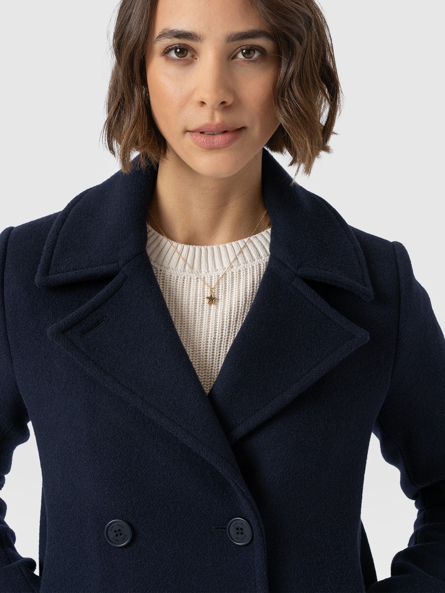 Quinn Pea Coat - Navy - Image 4
