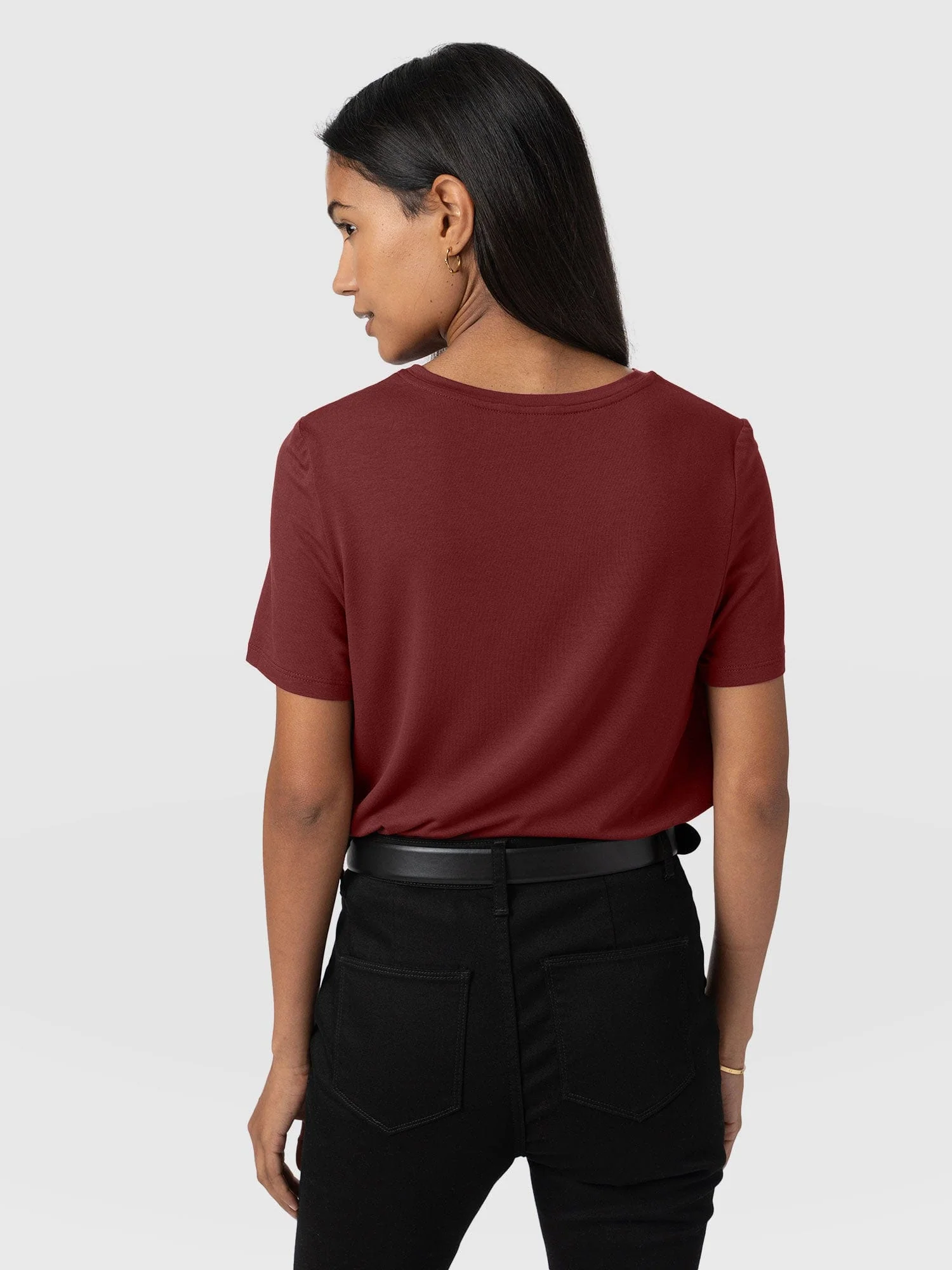 Rayner Contrast Tee - Maroon - Image 6
