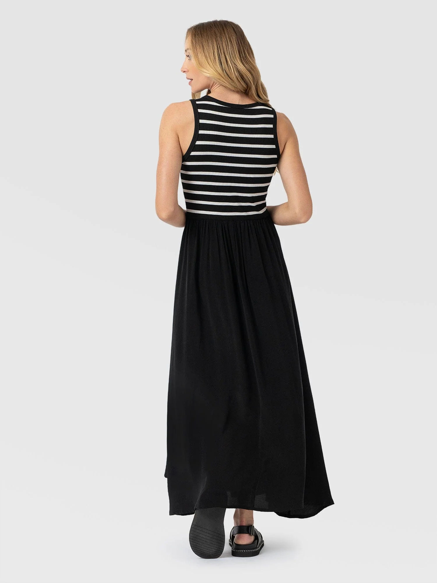 Renee Contrast Dress - Black & White Stripe - Image 6