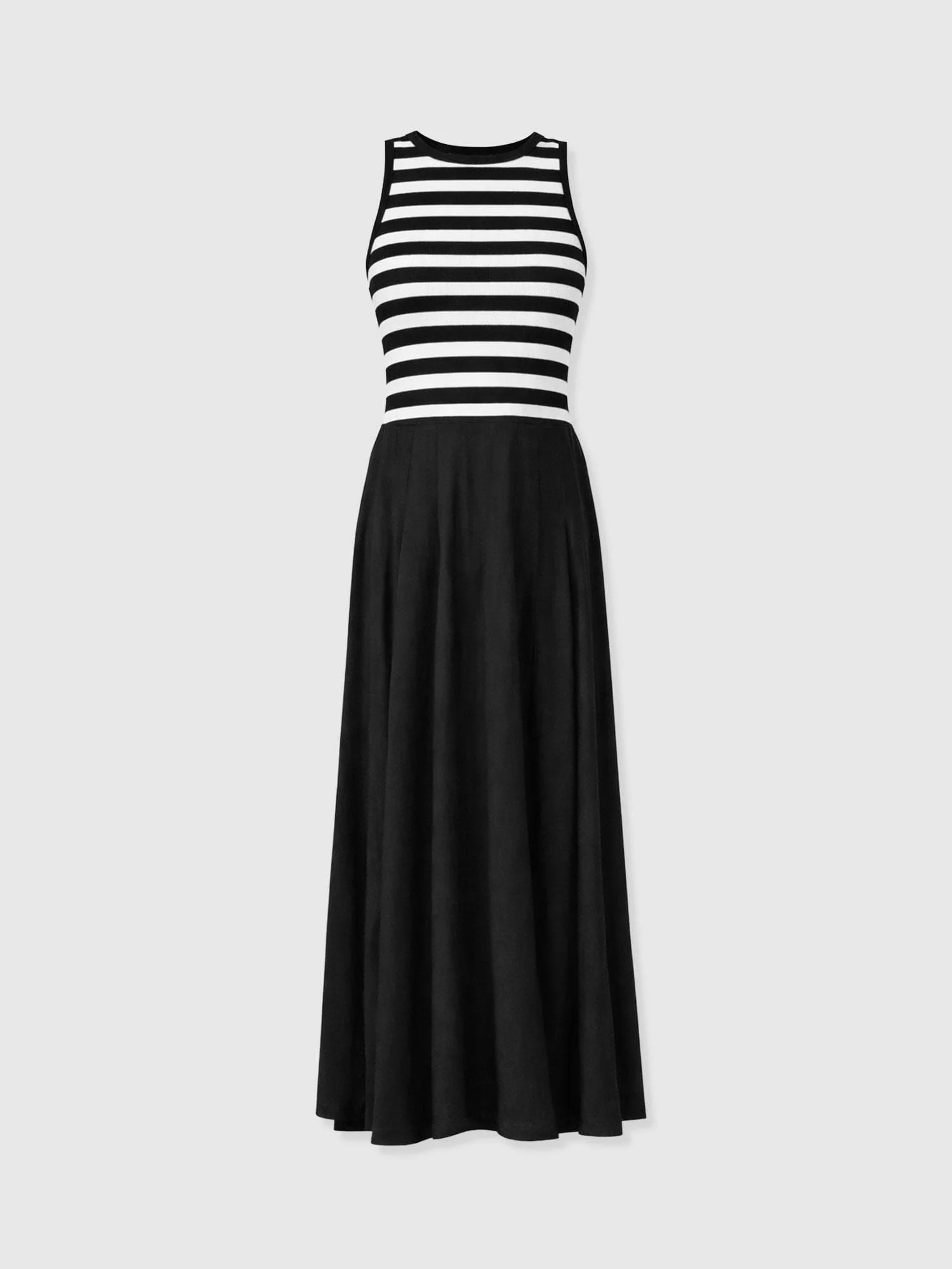 Renee Contrast Dress - Black & White Stripe - Image 7