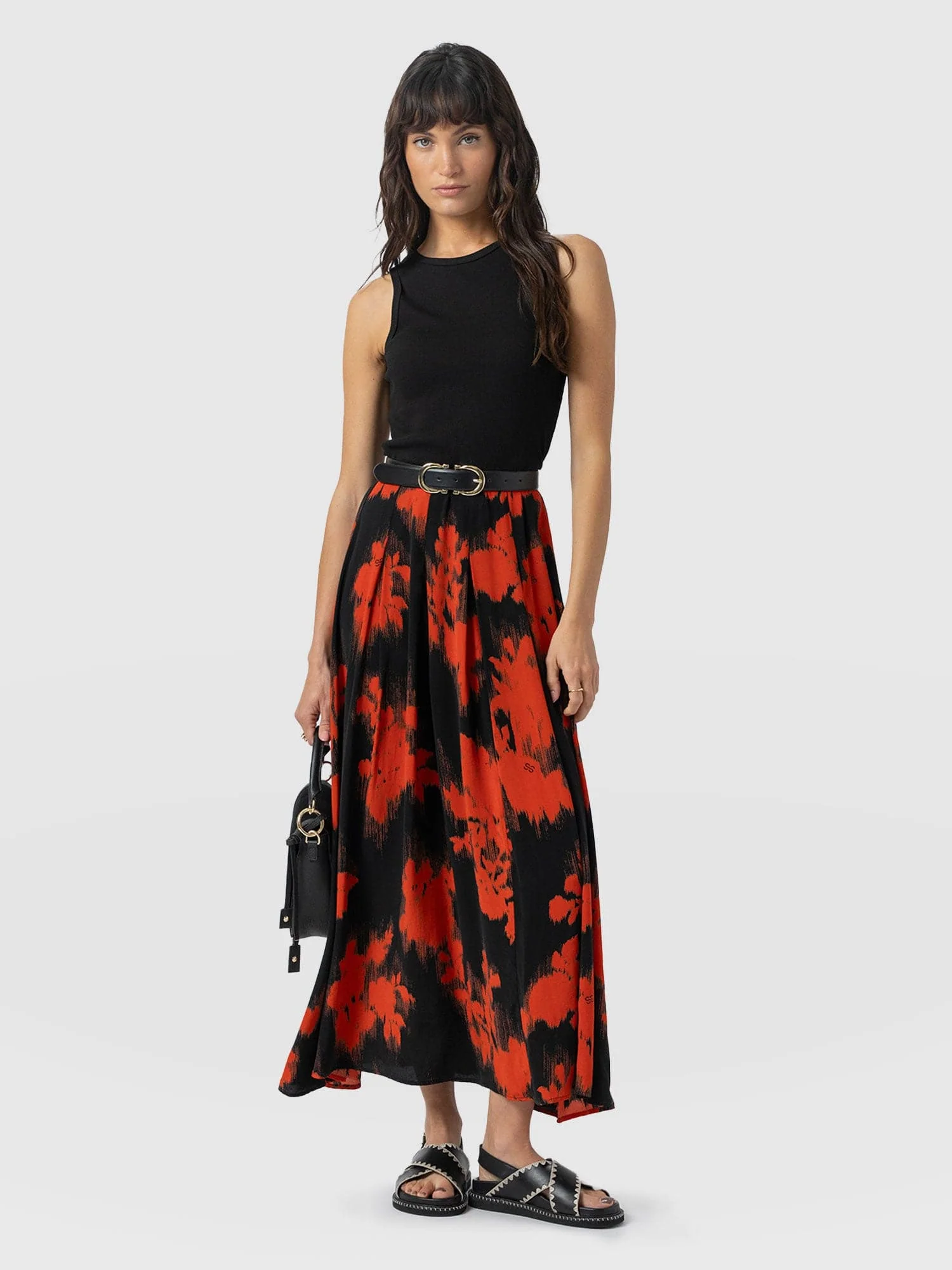Renee Contrast Dress - Orange Fade Floral - Image 2