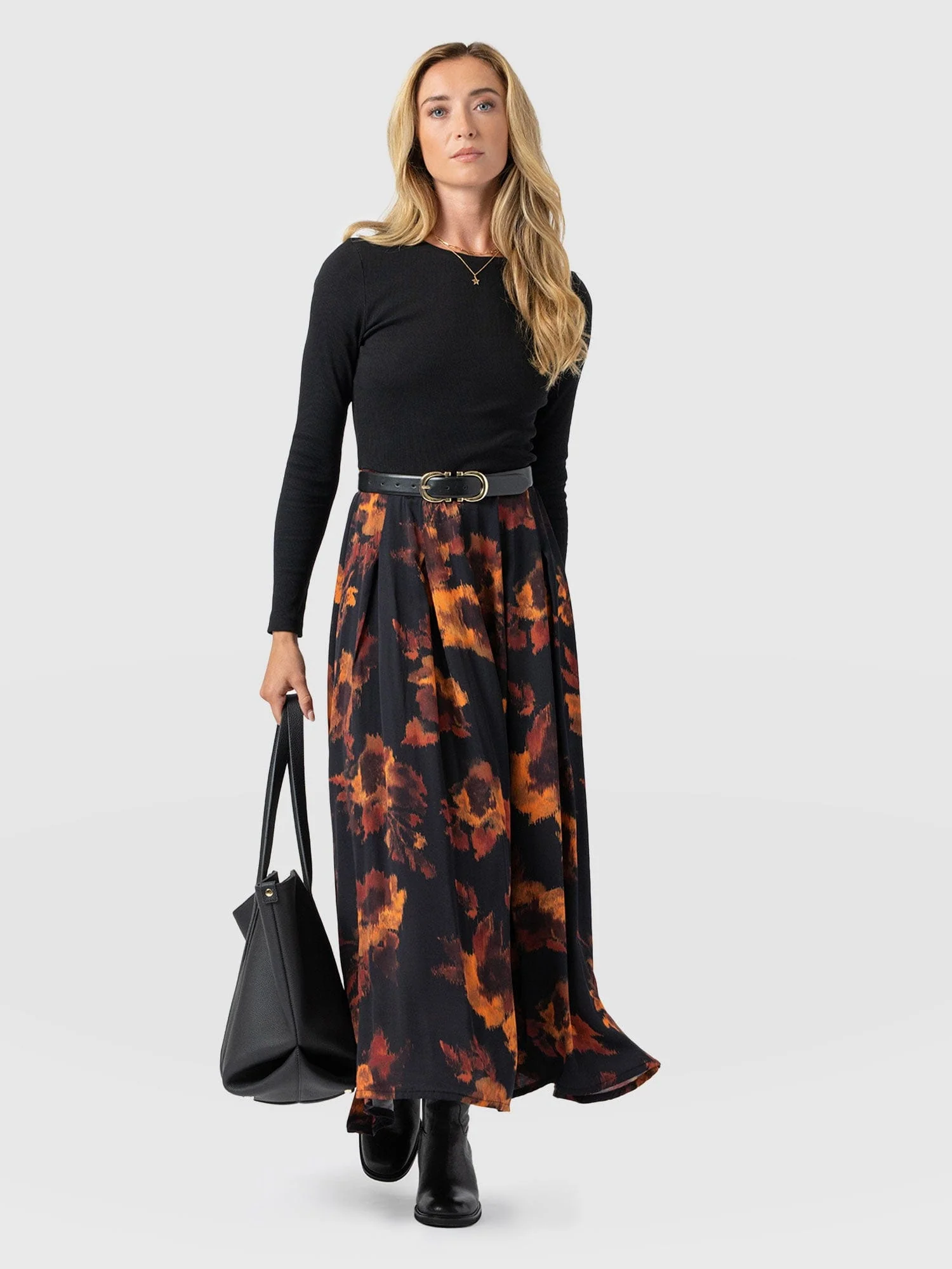 Renee Contrast Long Sleeve Dress - Autumn Floral - Image 2