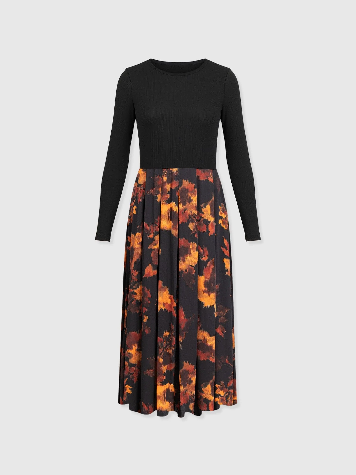 Renee Contrast Long Sleeve Dress - Autumn Floral - Image 7