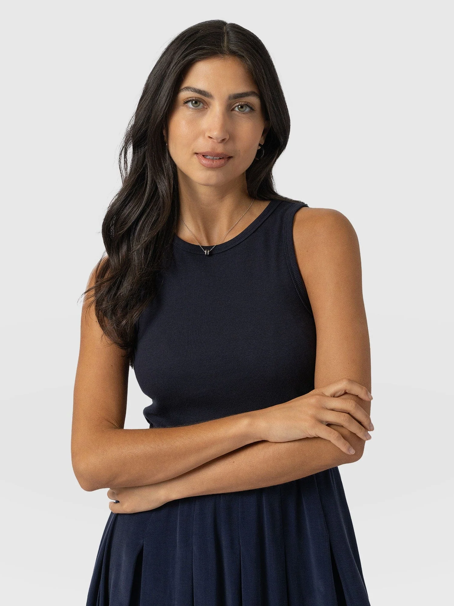 Renee Contrast Dress - Navy - Image 4