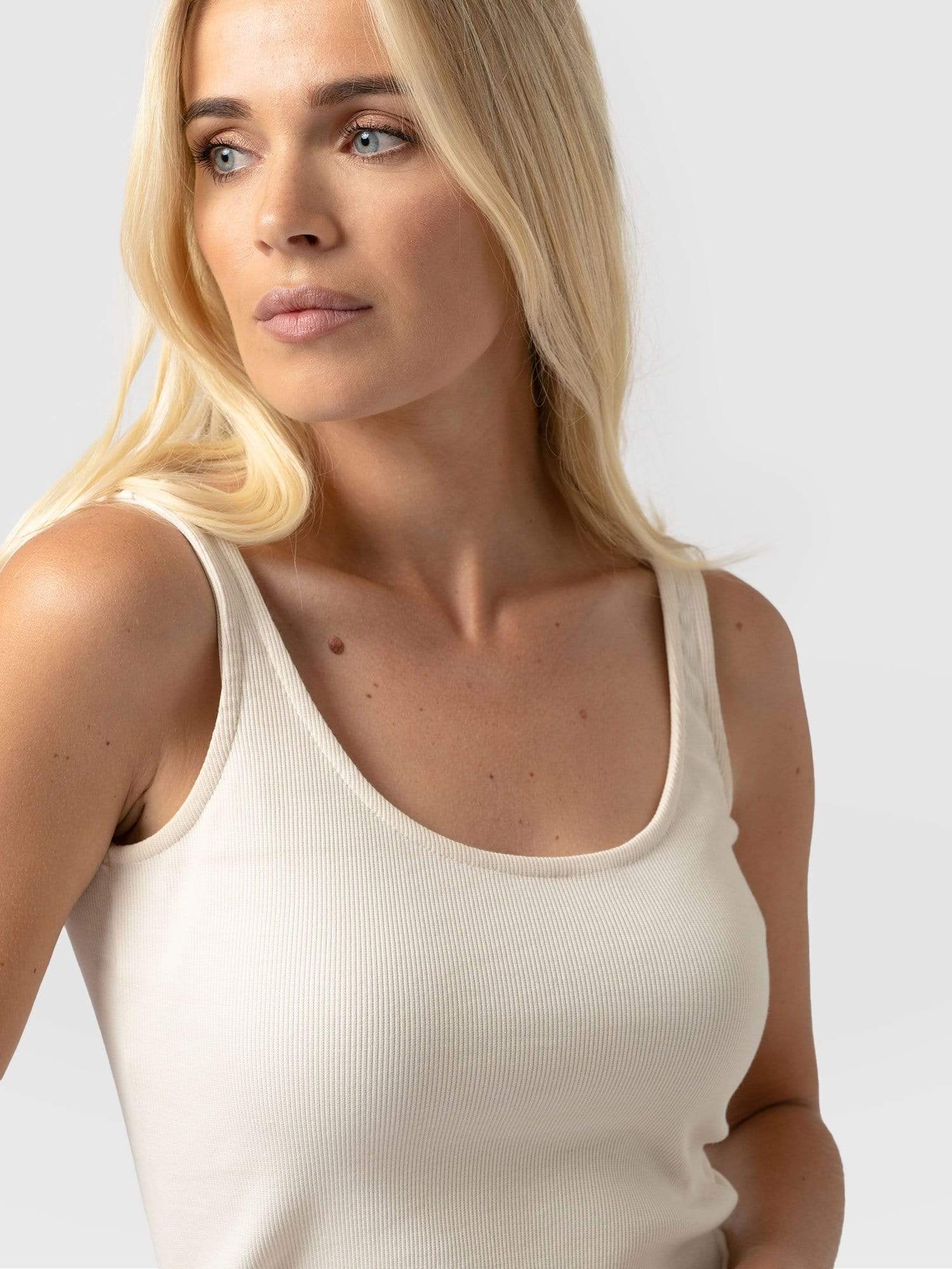 Rib Cami - Cream - Image 4