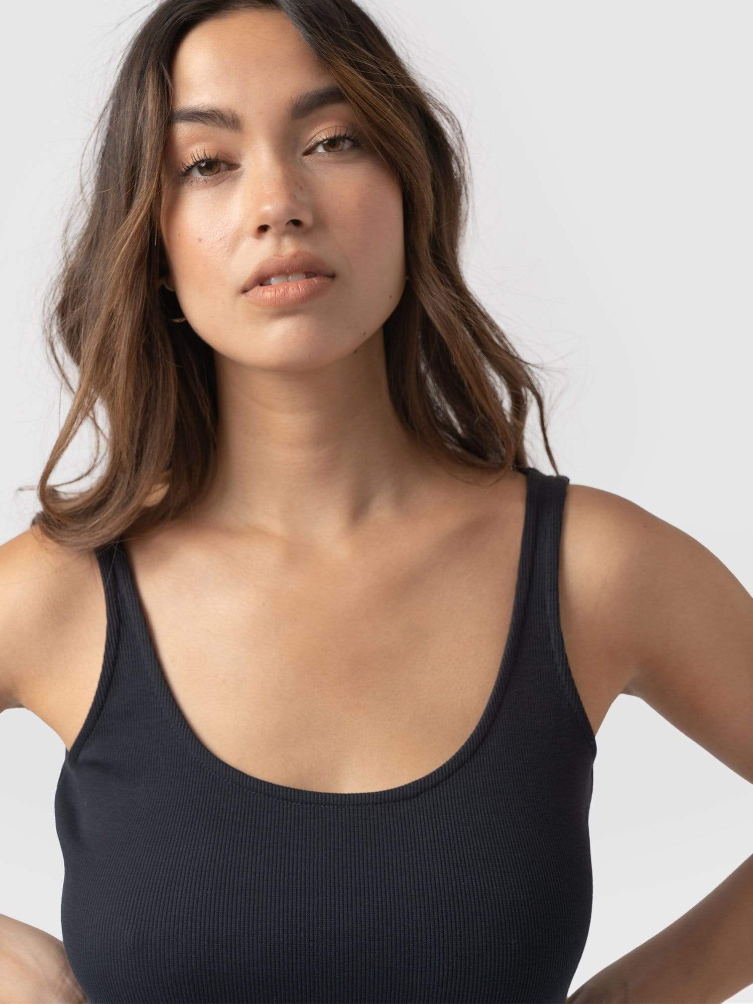 Rib Cami - Navy - Image 4