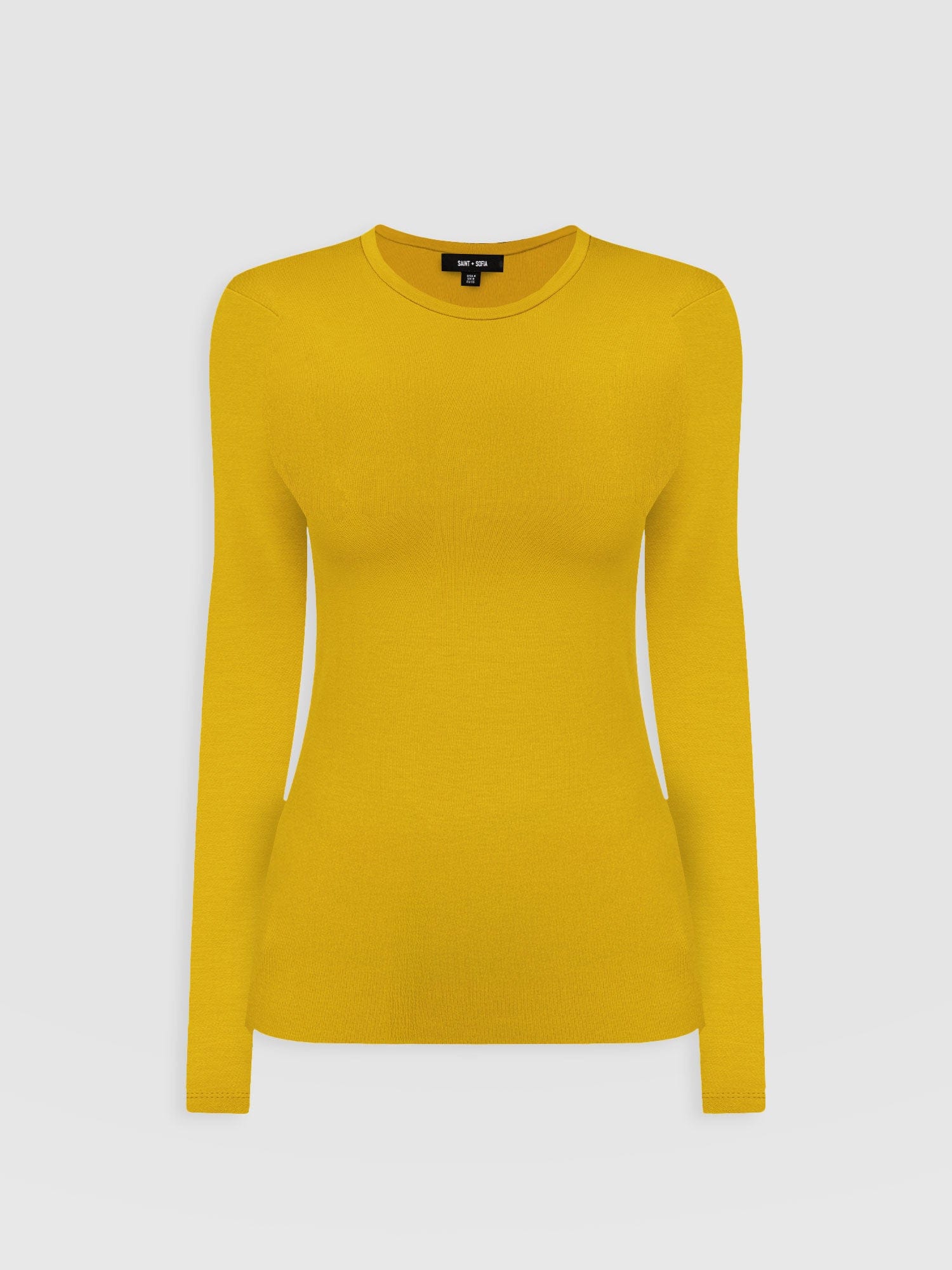 Ribbed Long Sleeve Tee - Mustard - Image 7