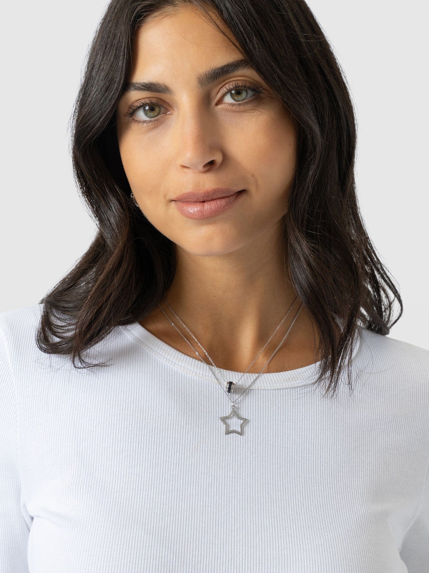 Ribbed Long Sleeve Tee - White - Image 4