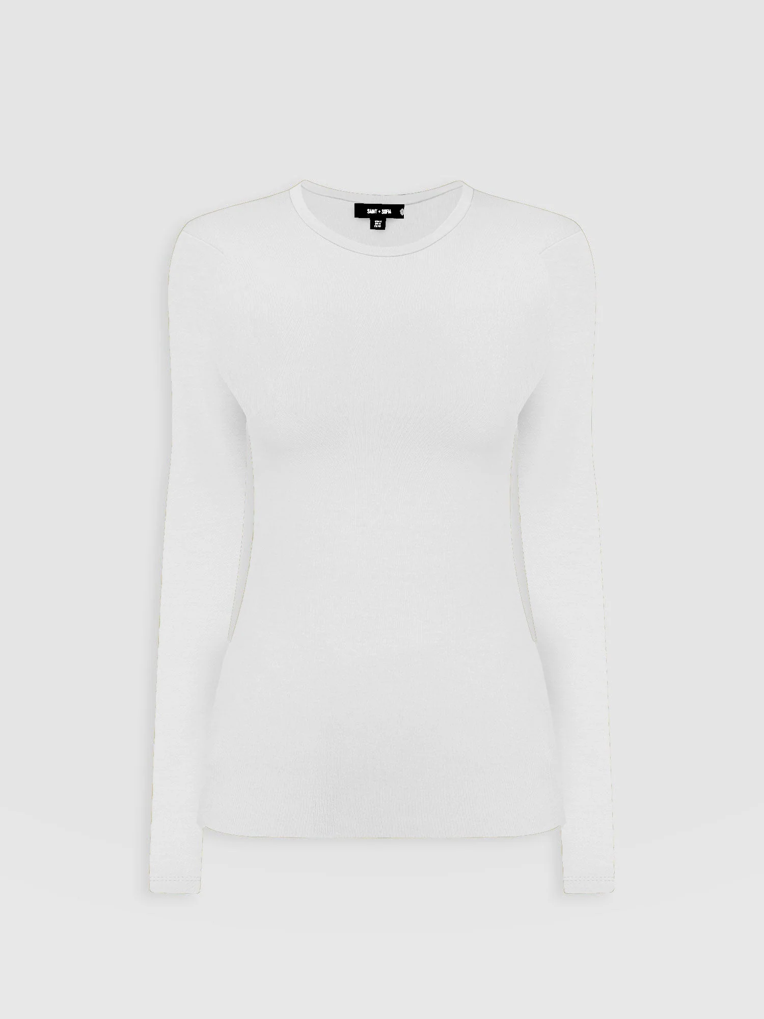 Ribbed Long Sleeve Tee - White - Image 7
