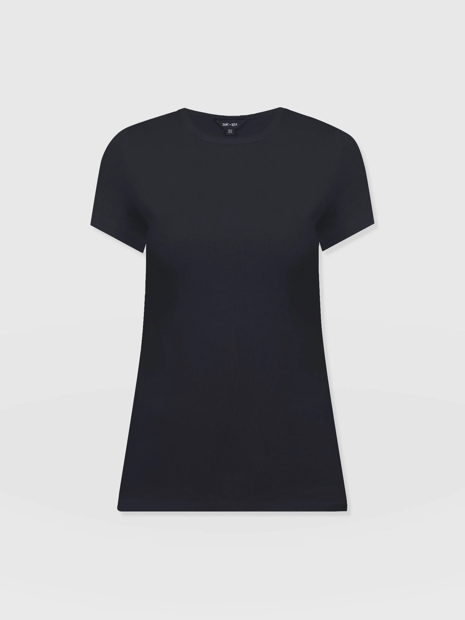 Ribbed Short Sleeve Tee - Navy - Image 7