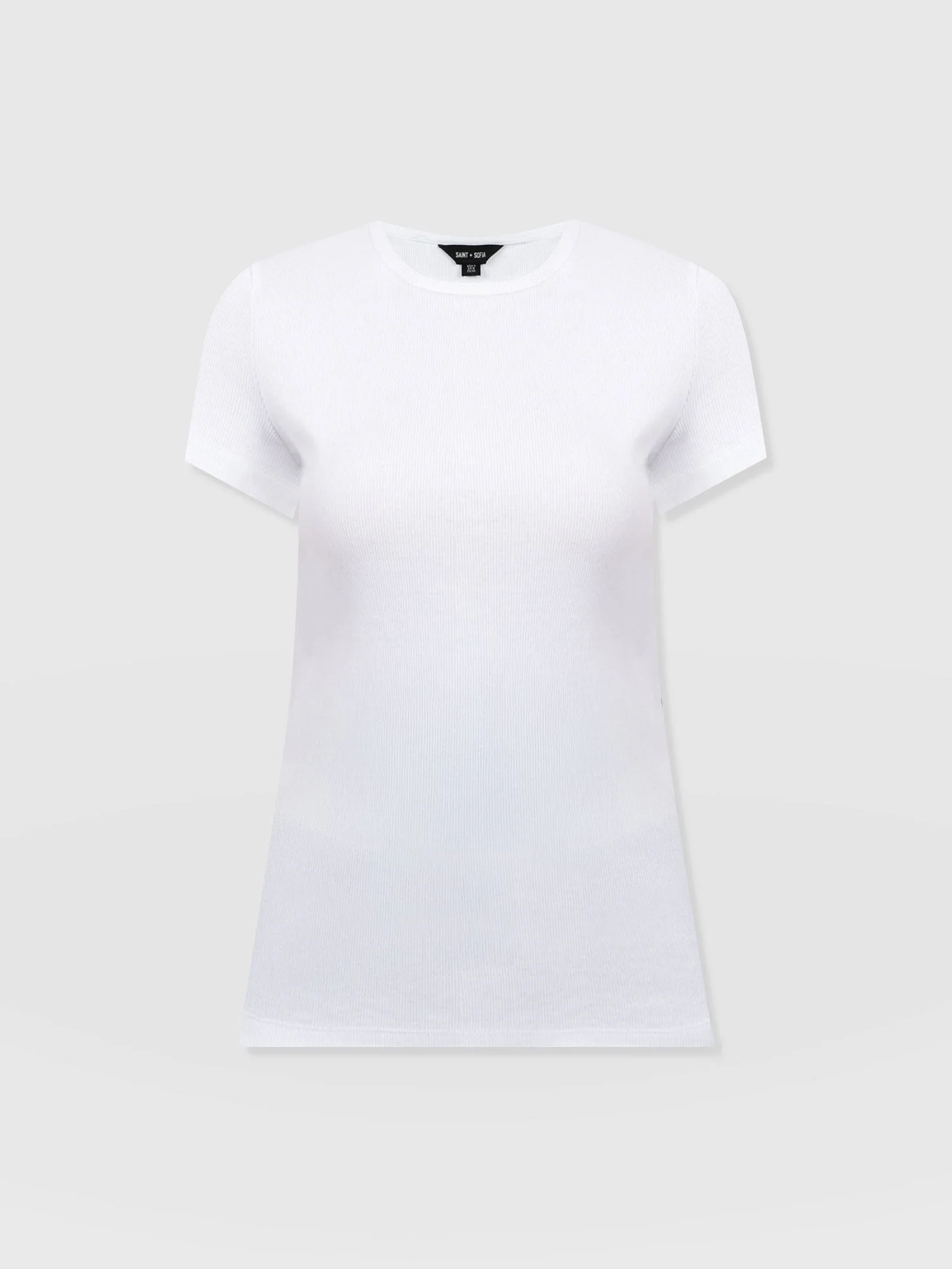 Ribbed Short Sleeve Tee - White - Image 7