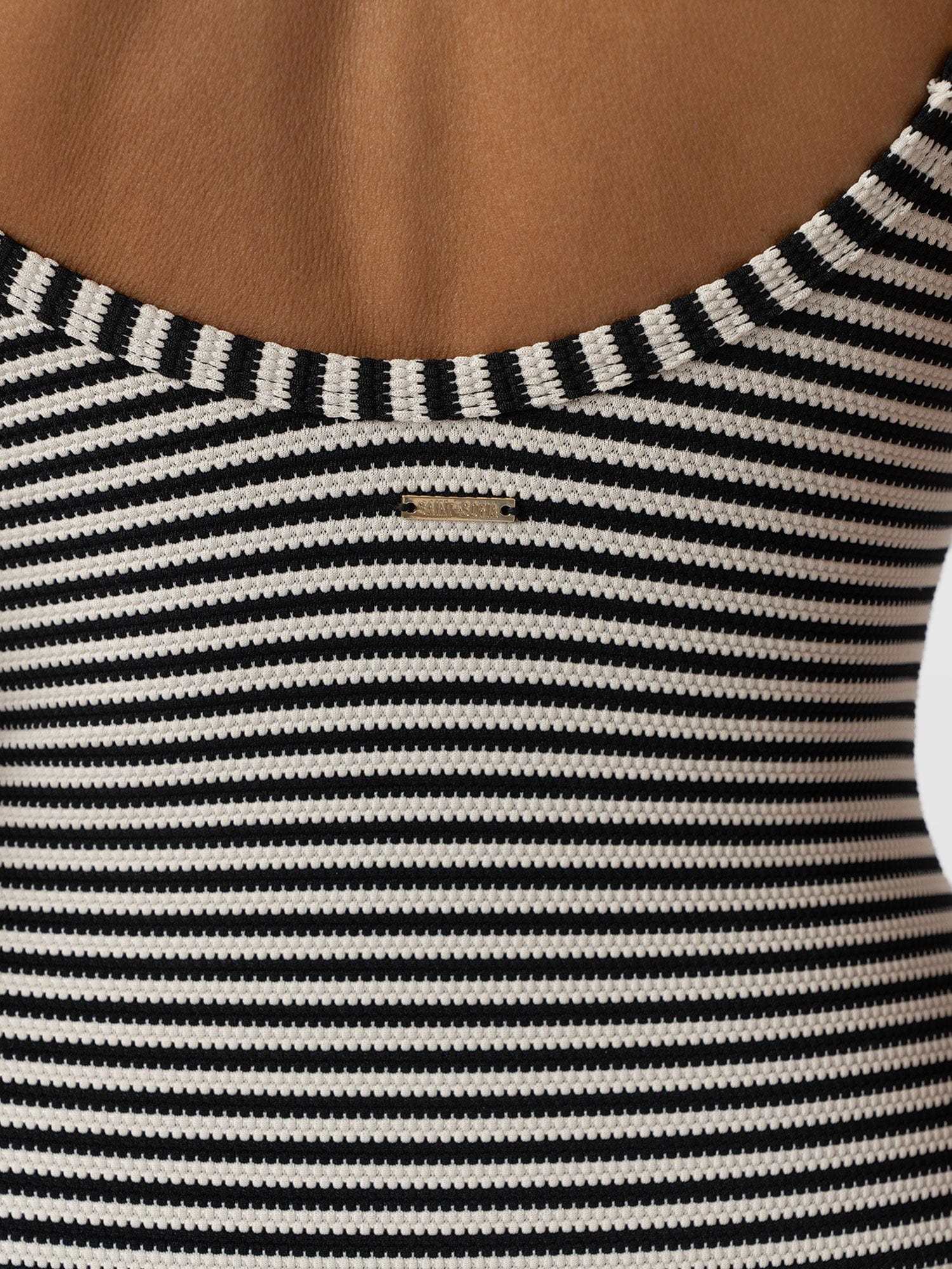 Riley Cross Front Swimsuit - Stripe - Image 4
