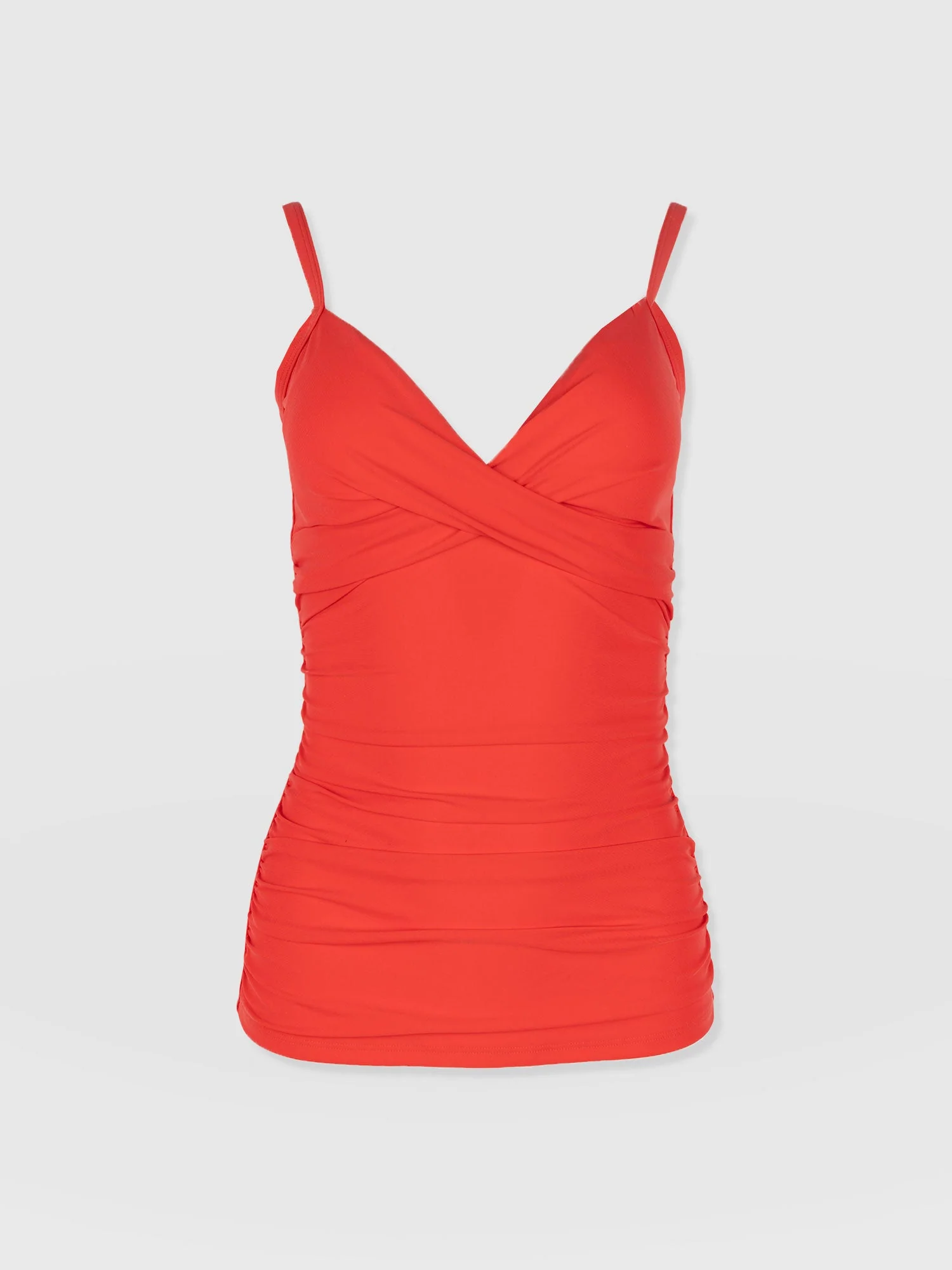 Riley Cross Front Tankini Top - Red - Image 7
