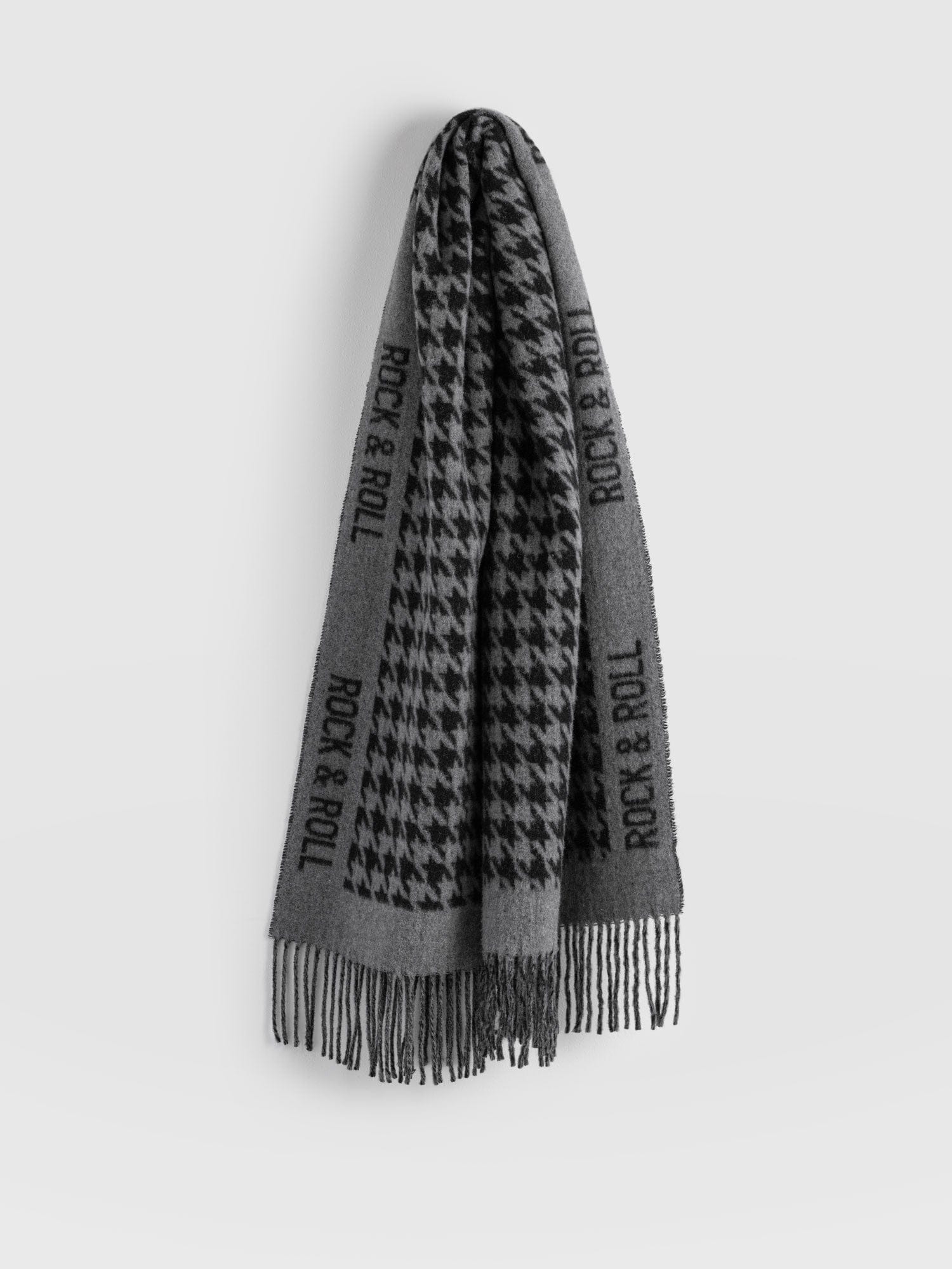 Rock Houndstooth Scarf - Black/Grey - Image 2