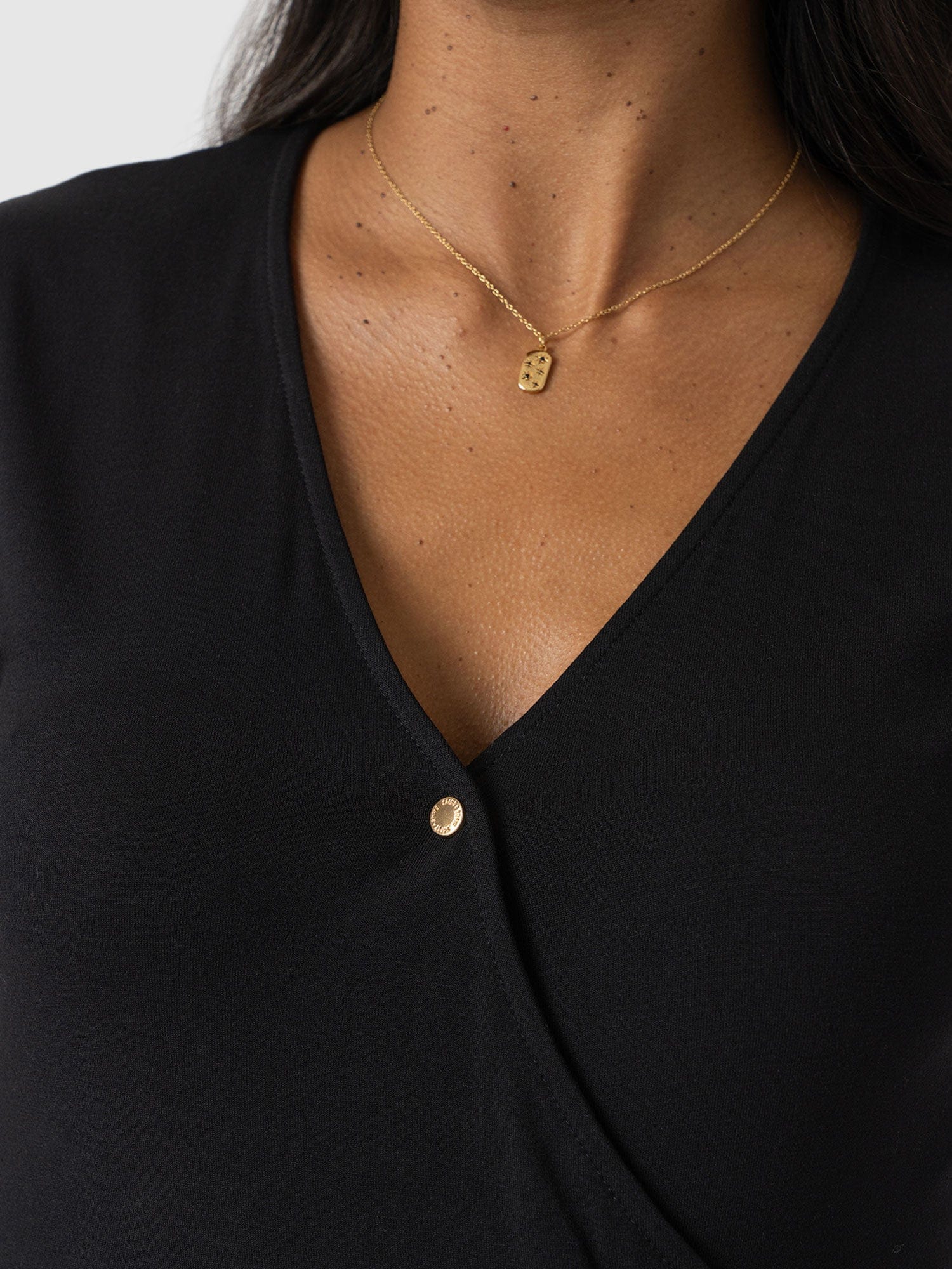 Rosa Wrap Tee - Black - Image 5