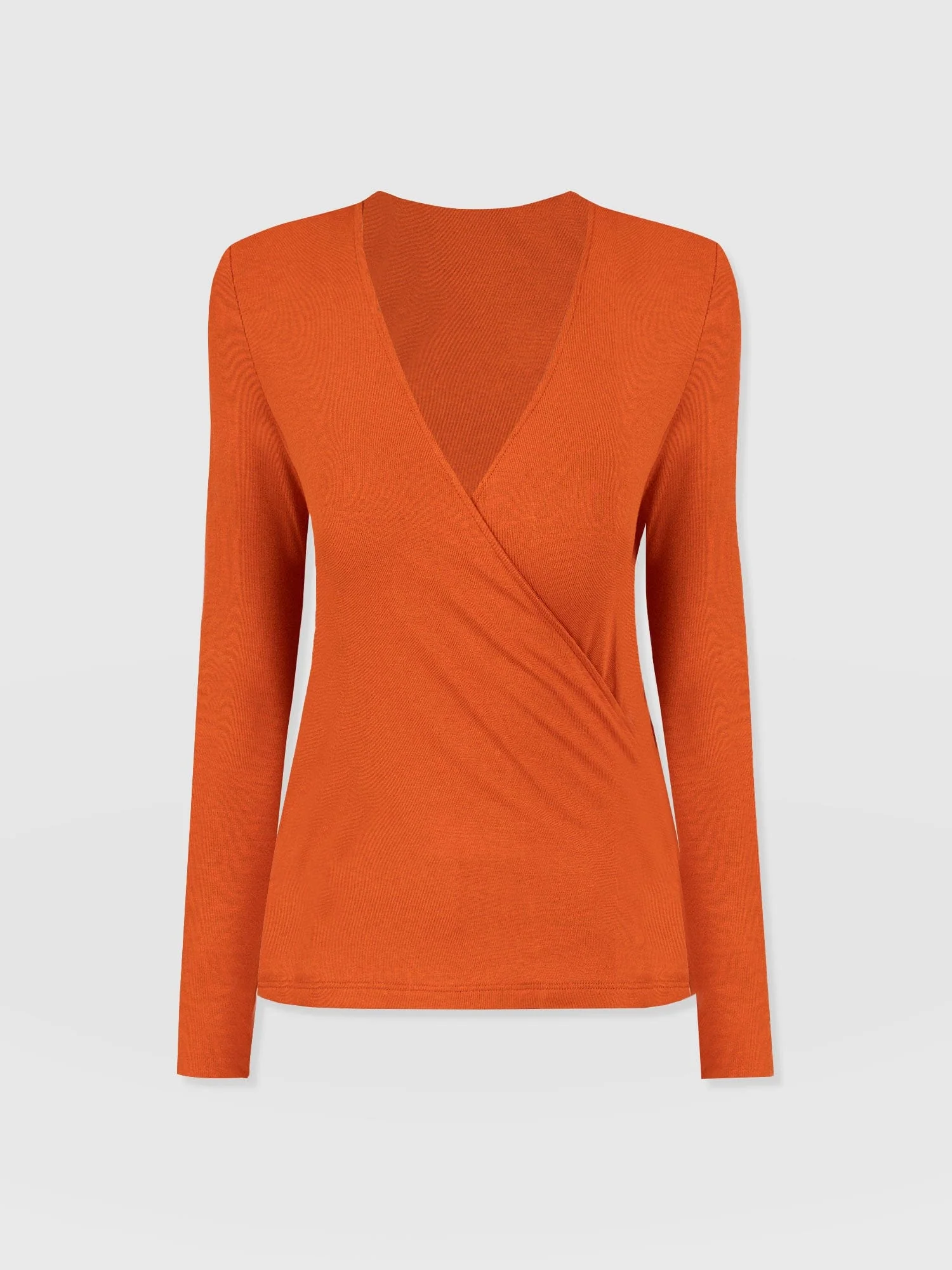 Rosa Wrap Tee Long Sleeve - Amber - Image 7