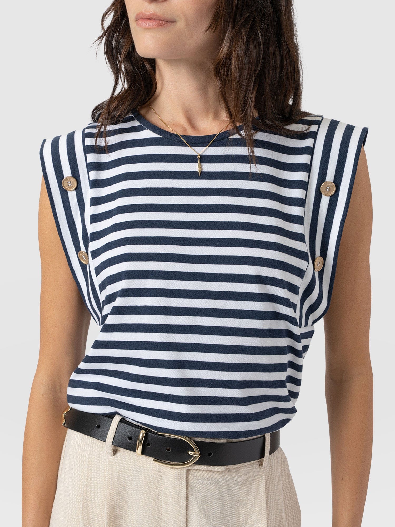 Rowan Tee - Navy Stripe - Image 3