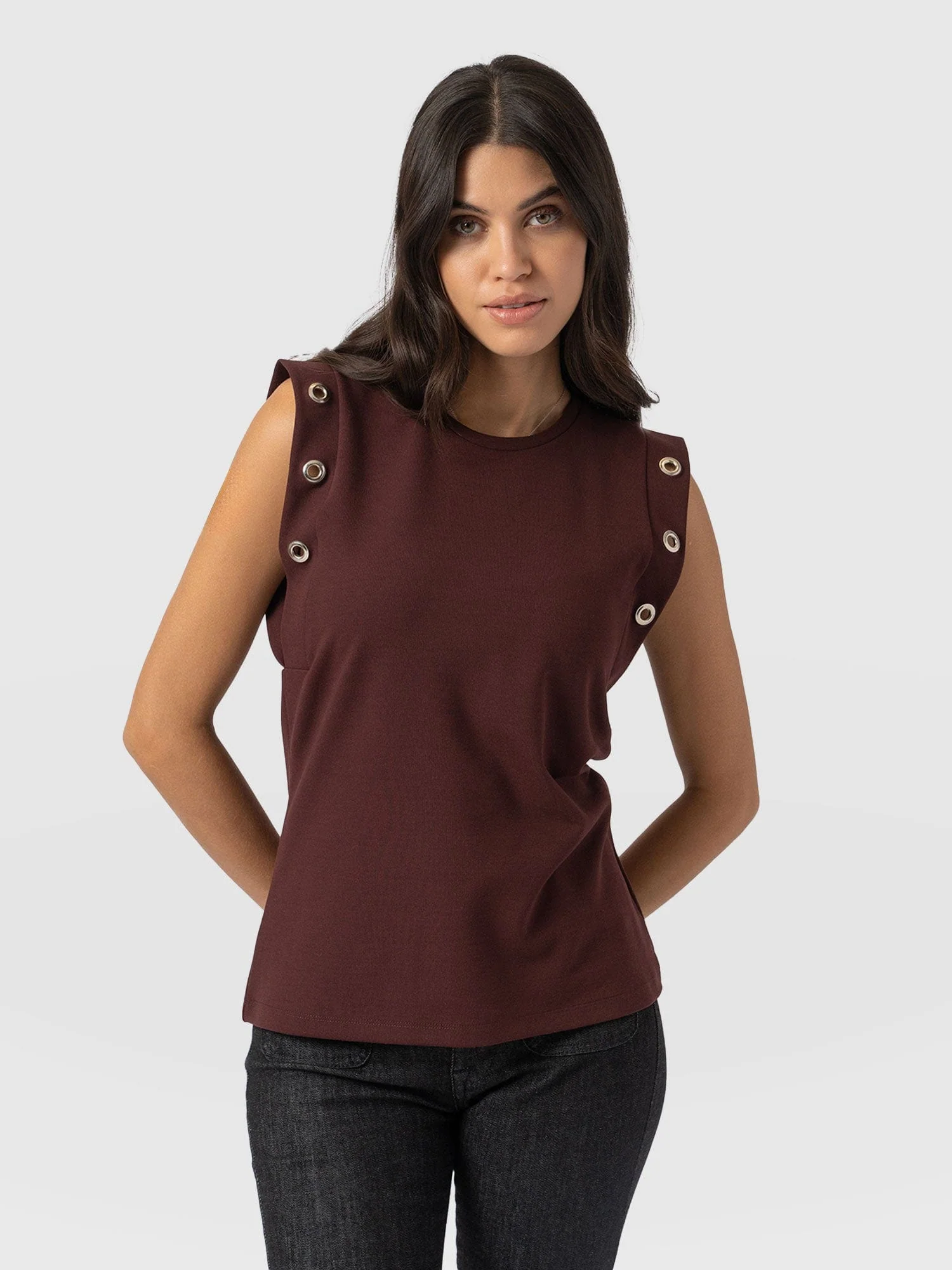 Rowan Tee - Maroon Eyelet - Image 2