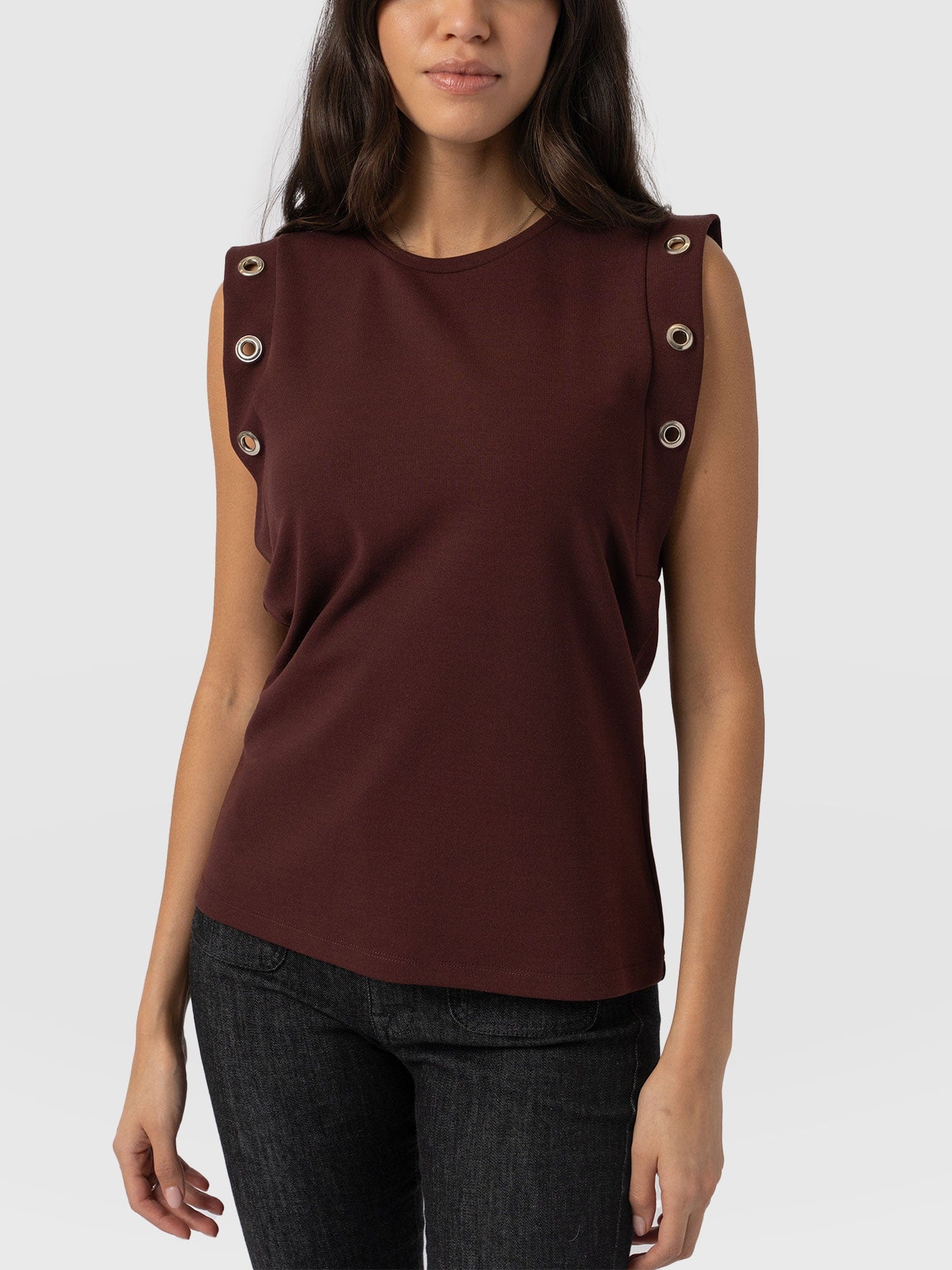 Rowan Tee - Maroon Eyelet - Image 3