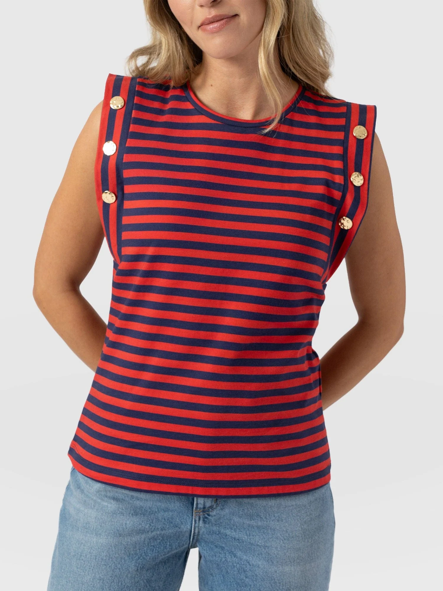 Rowan Tee - Red/Navy Stripe - Image 3