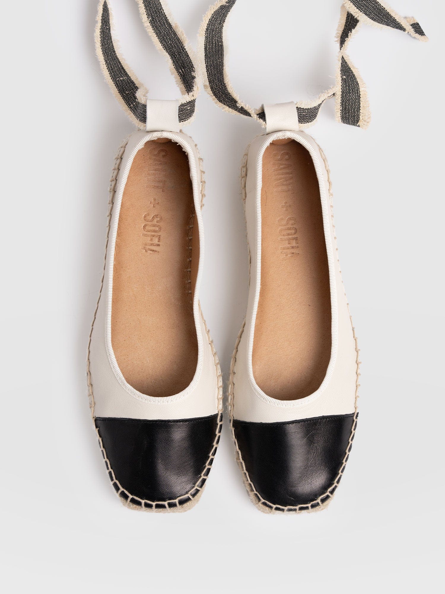 Rowe Espadrille Tie Pumps - Cream/Black - Image 4