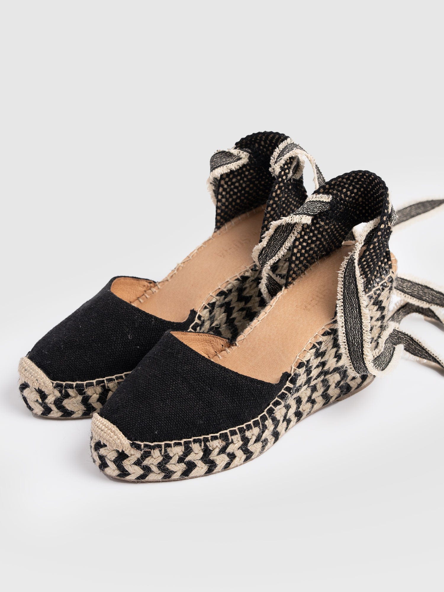 Rowe Espadrille Tie Wedges - Black - Image 5