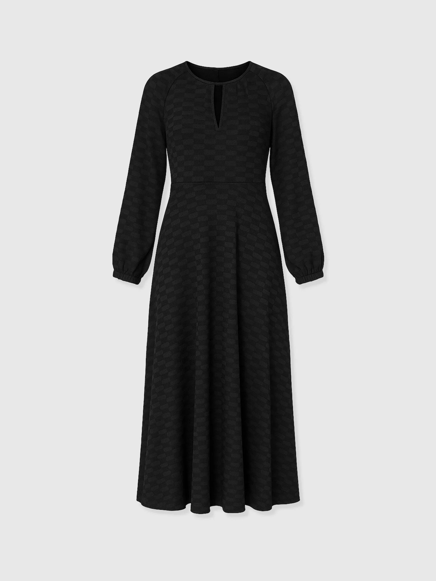 Ruby Flare Maxi Dress - Black Jacquard - Image 7