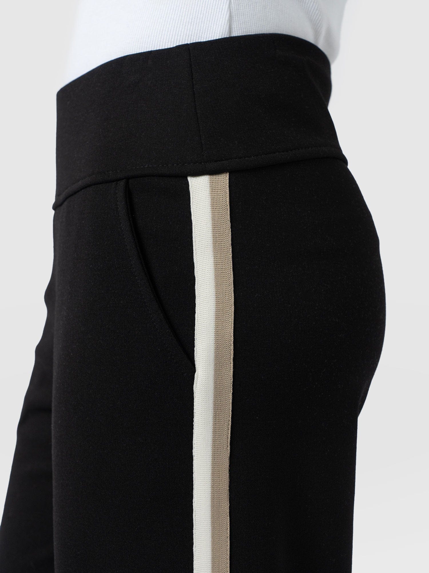 Runway Pant - Black - Cream/Beige Stripe - Image 5