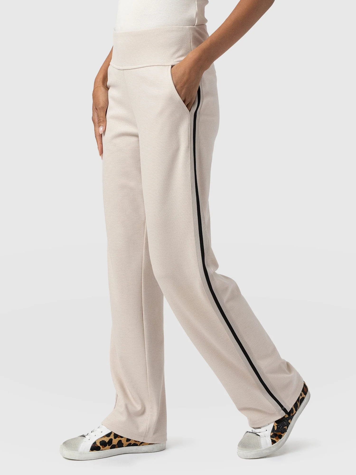 Runway Pant - Light Beige Stripe - Image 2