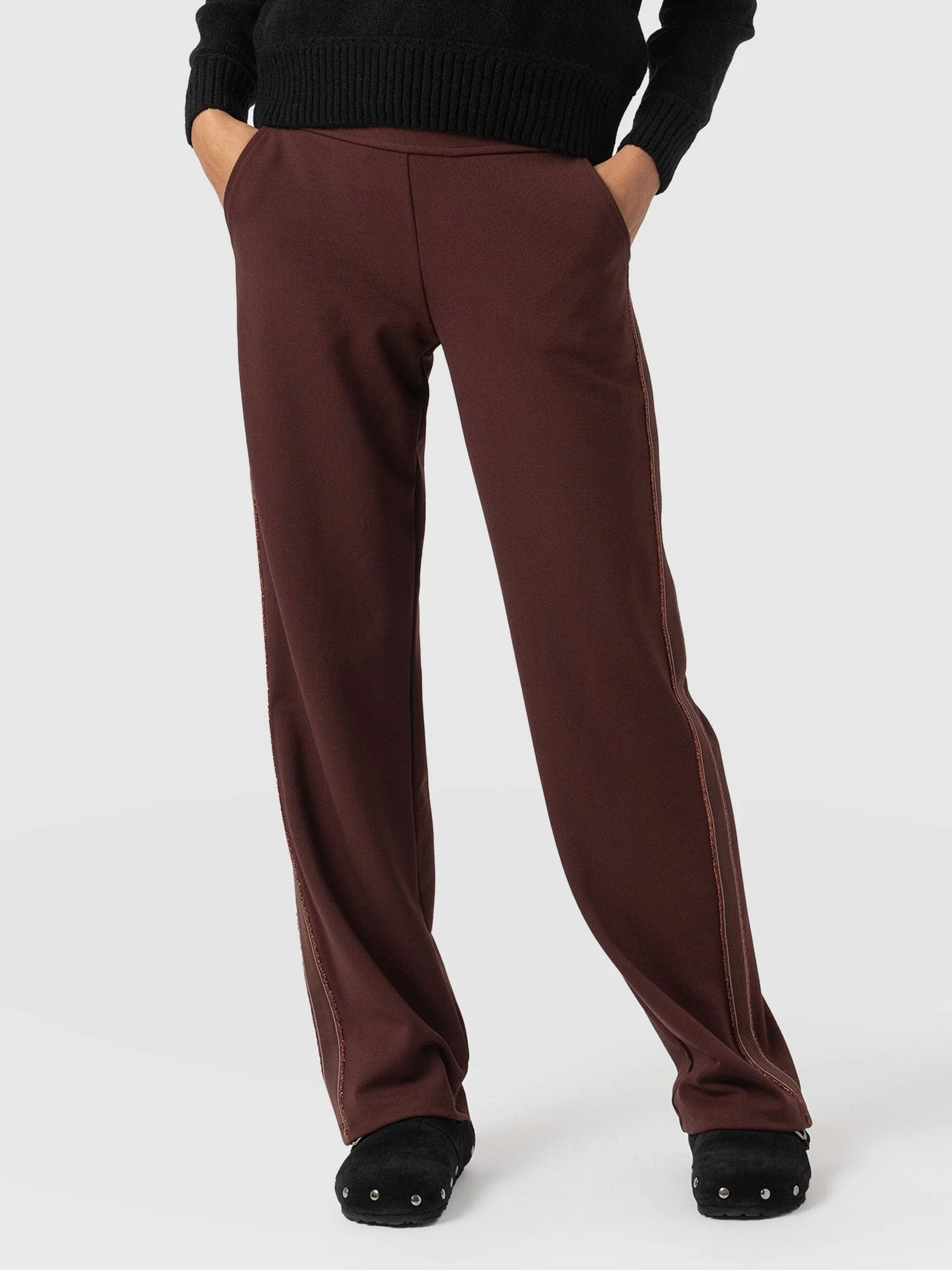 Runway Pant - Maroon - Bronze Stripe - Image 2