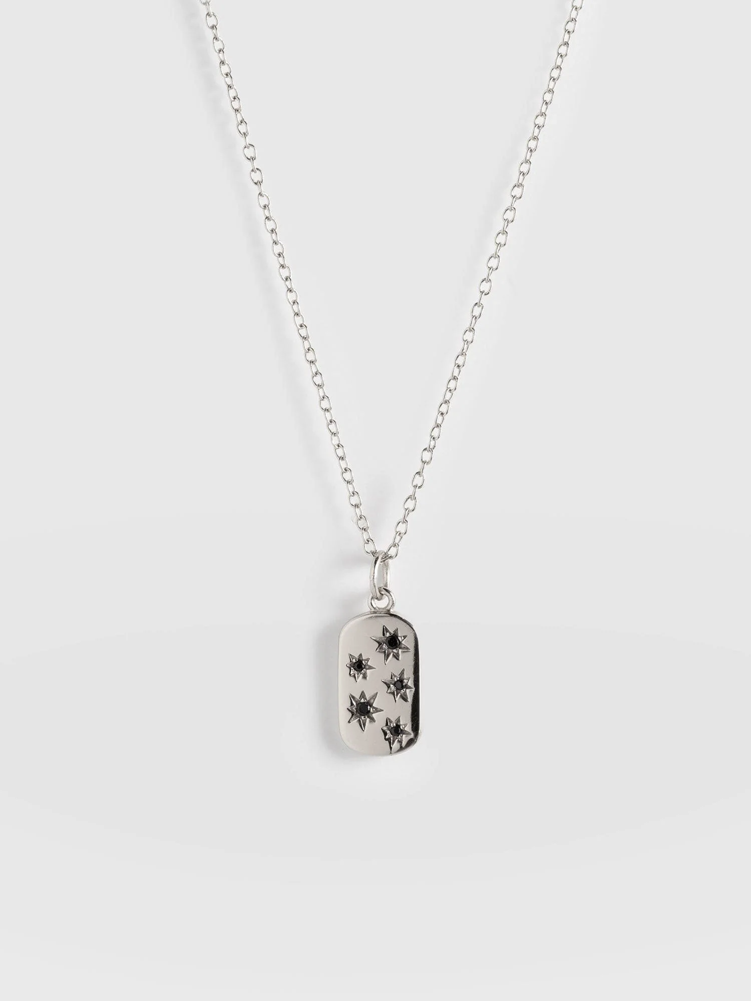 Scatter Star Charm Necklace - Silver/Black - Image 6