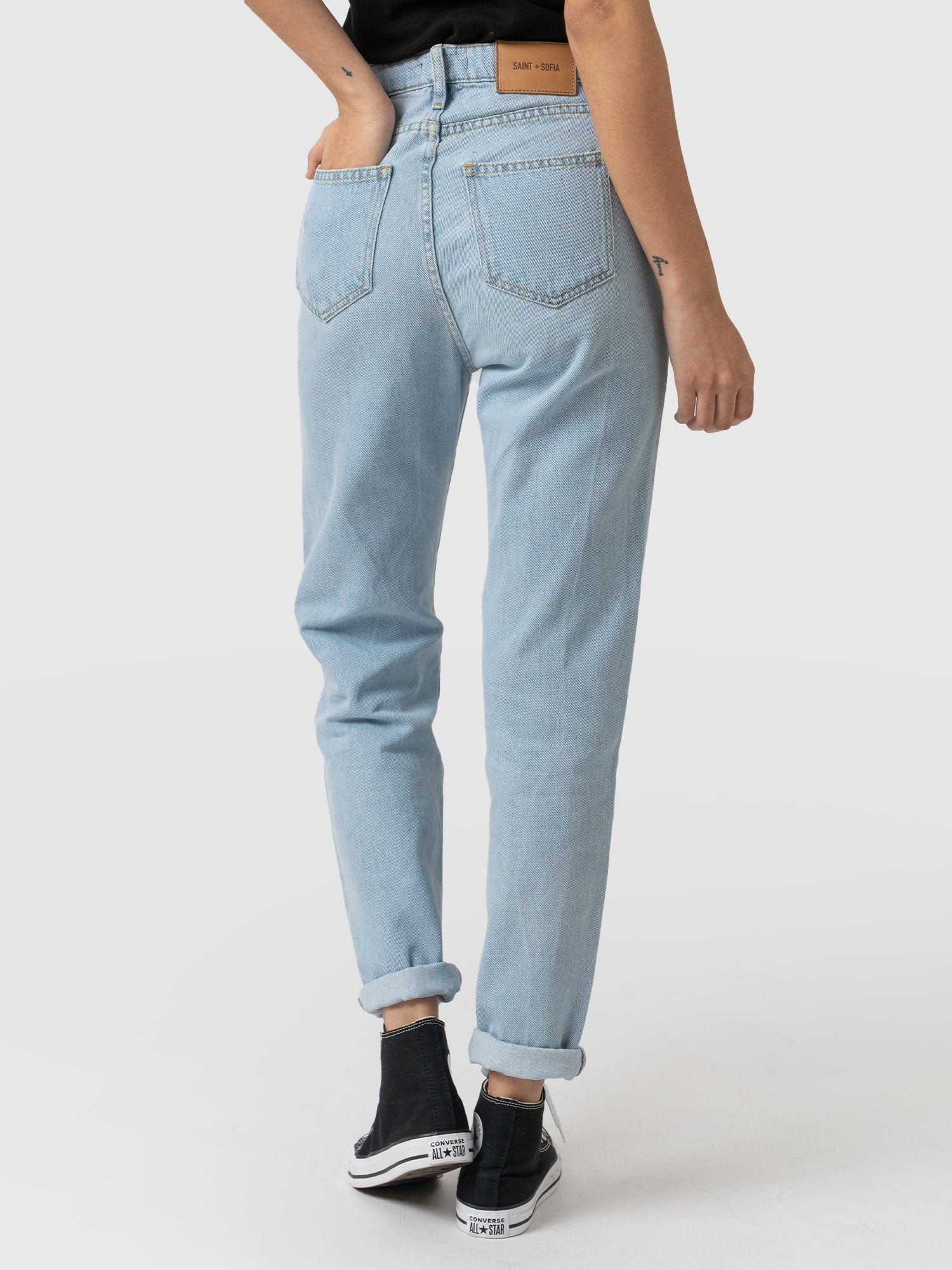 Slim Mom Jeans - Pale Blue - Image 2