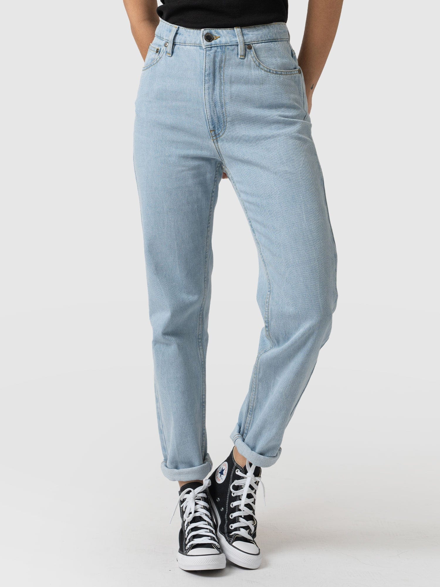 Slim Mom Jeans - Pale Blue - Image 6
