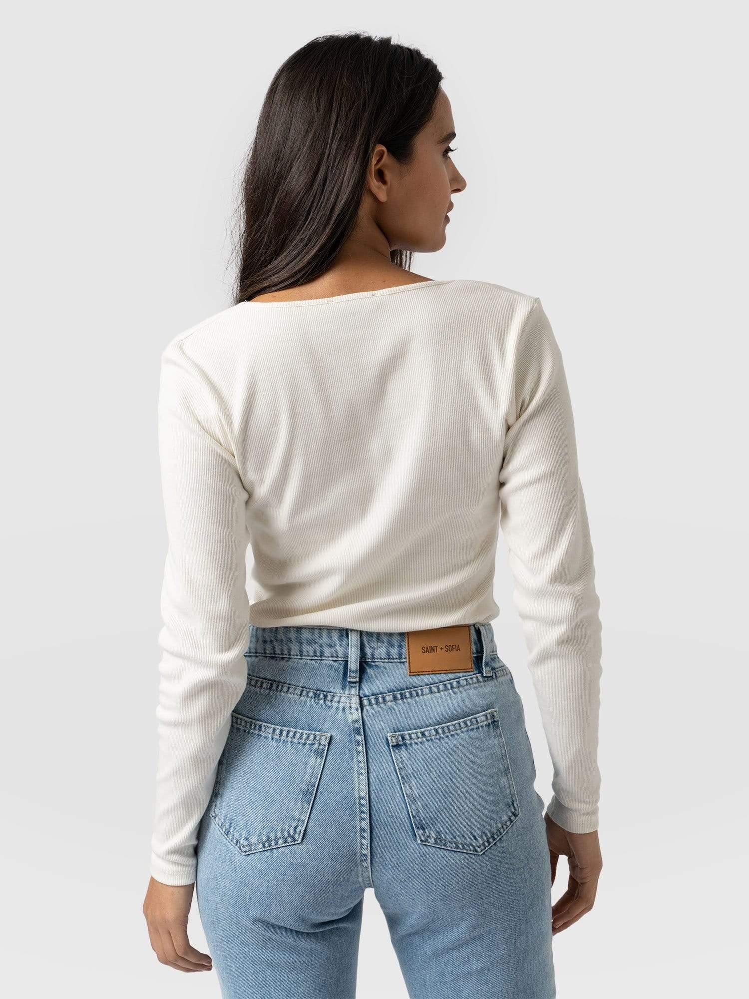 Sloane Ribbed Top - Cream - Image 5