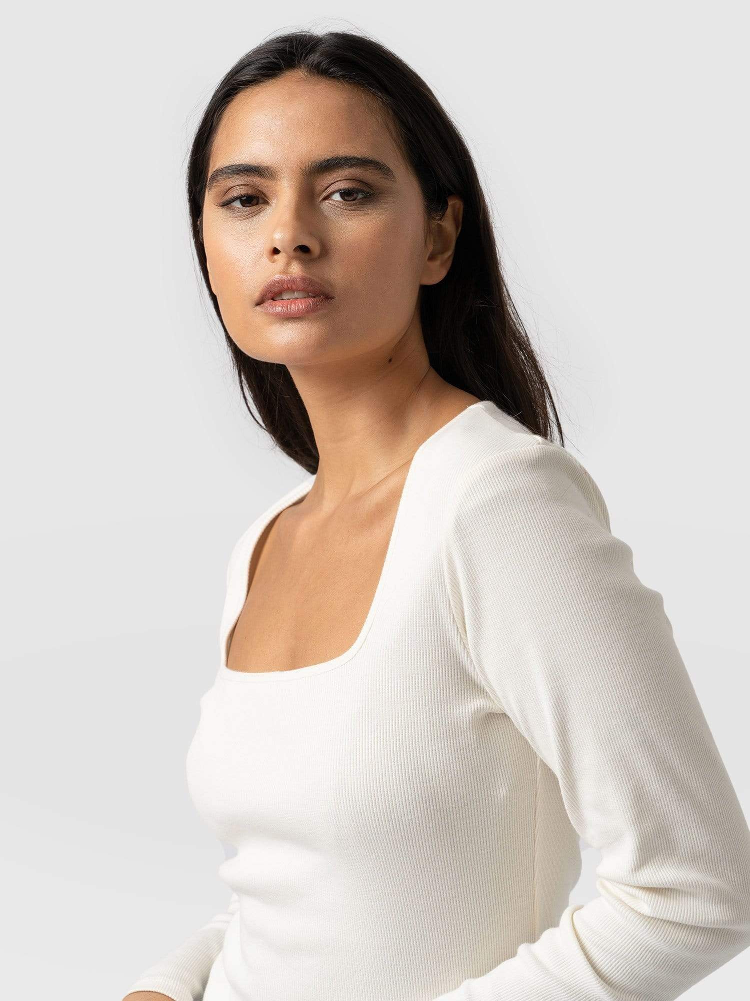 Sloane Ribbed Top - Cream - Image 6