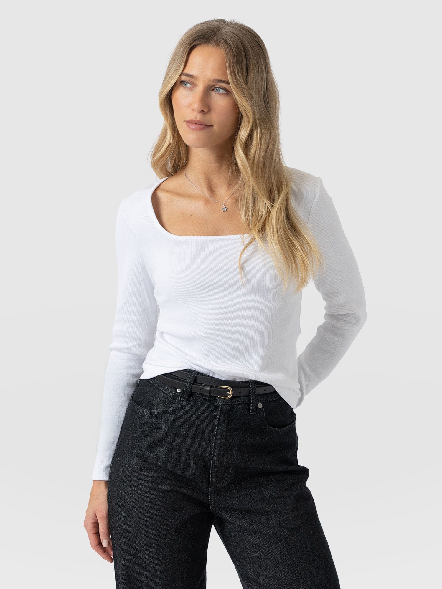 Sloane Ribbed Top - White - Image 2