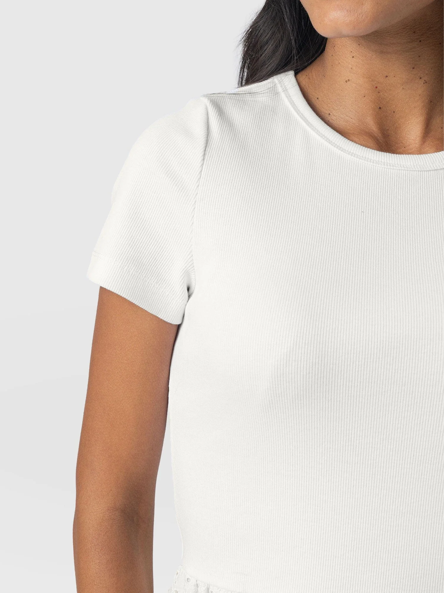 Sophia Contrast Dress - White Broderie - Image 5