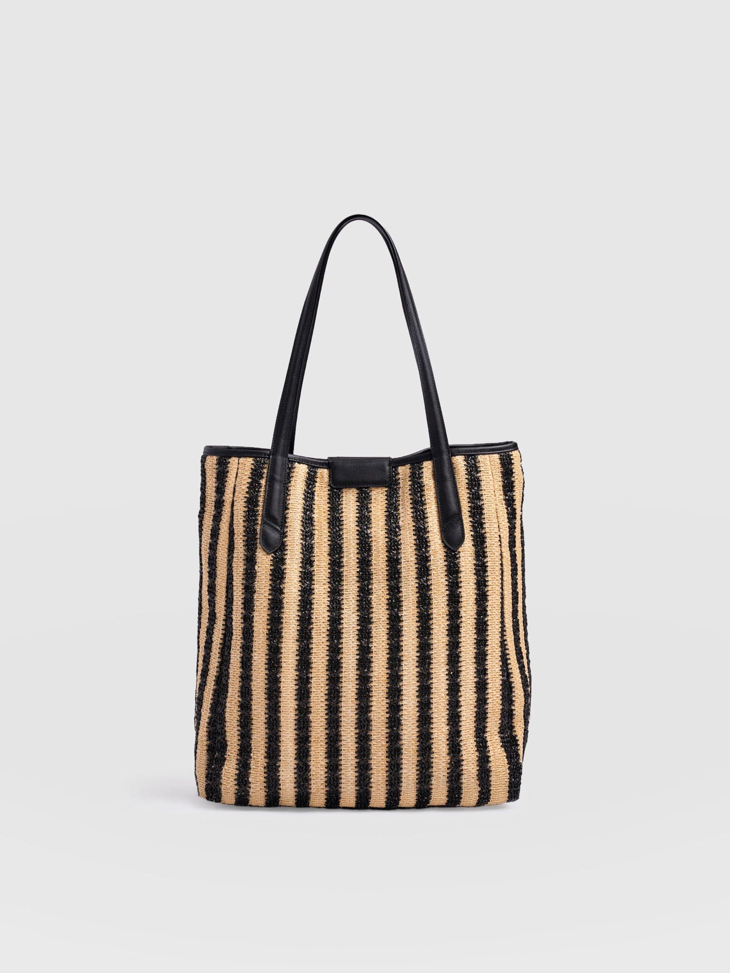 Stella Shopper Bag - Black Raffia - Image 2