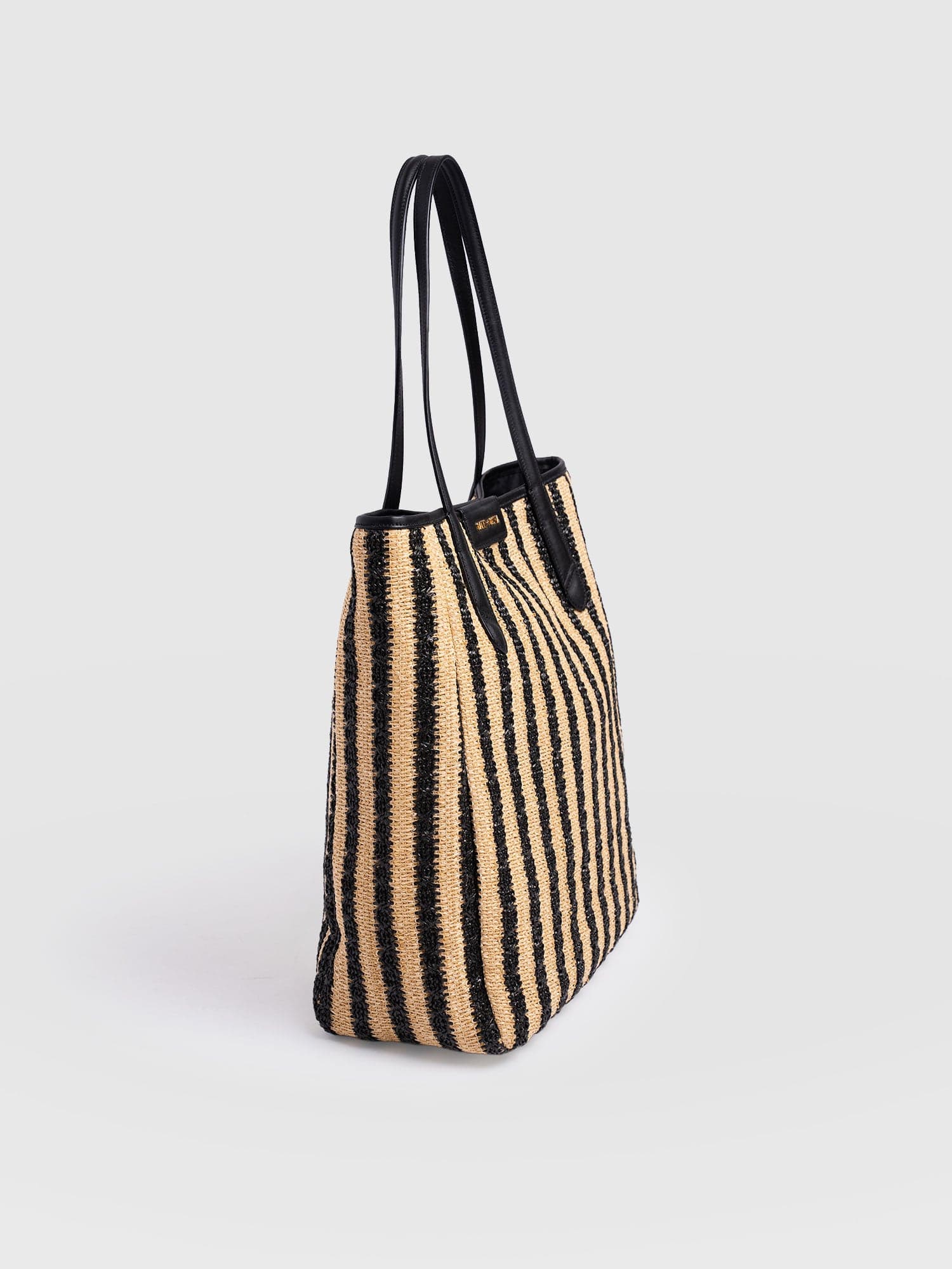 Stella Shopper Bag - Black Raffia - Image 4