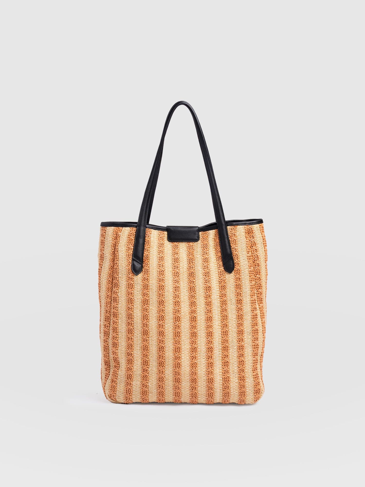 Stella Shopper Bag - Orange Raffia - Image 2