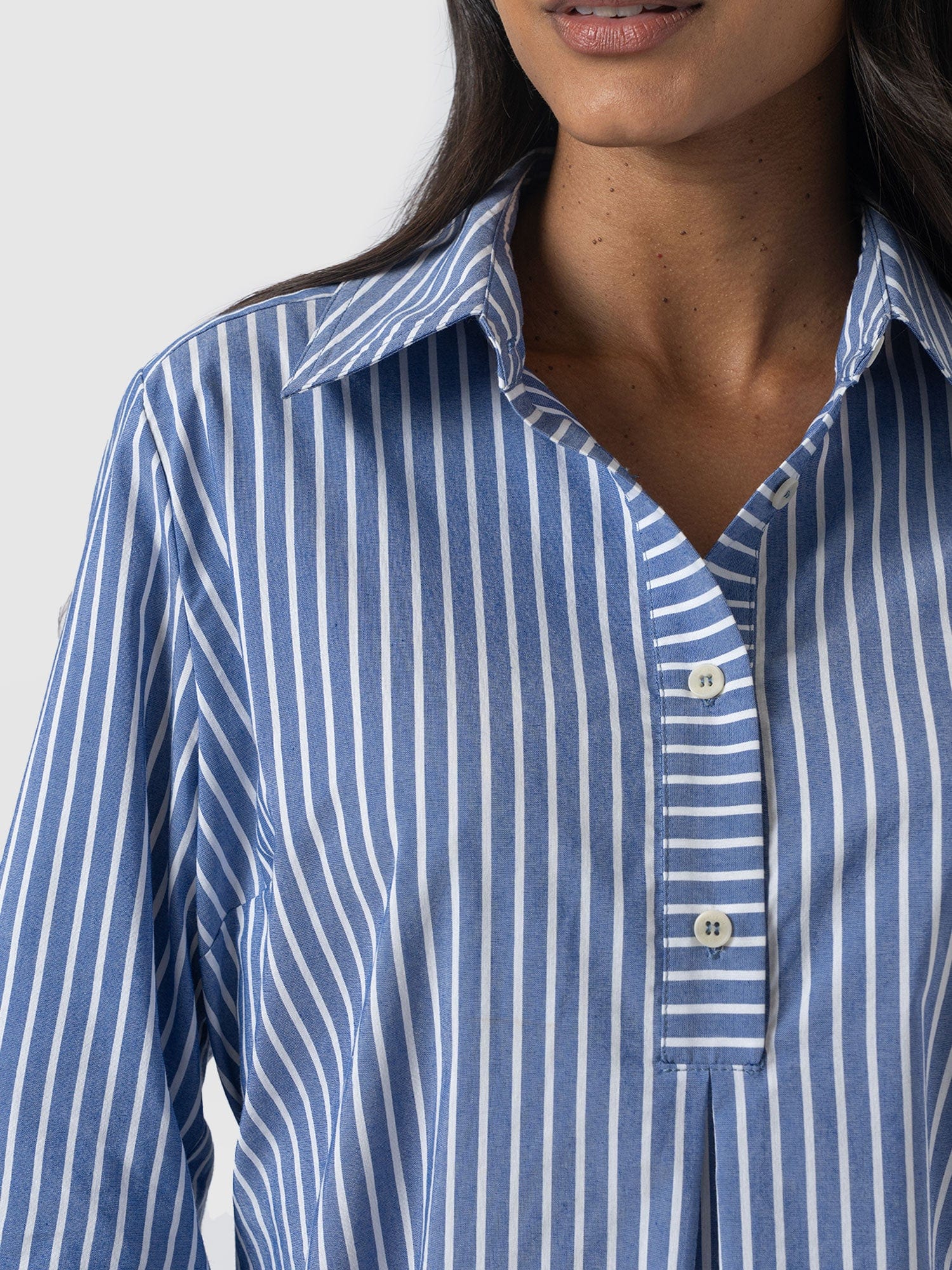 Stevie Shirt Dress - Blue Stripe - Image 4