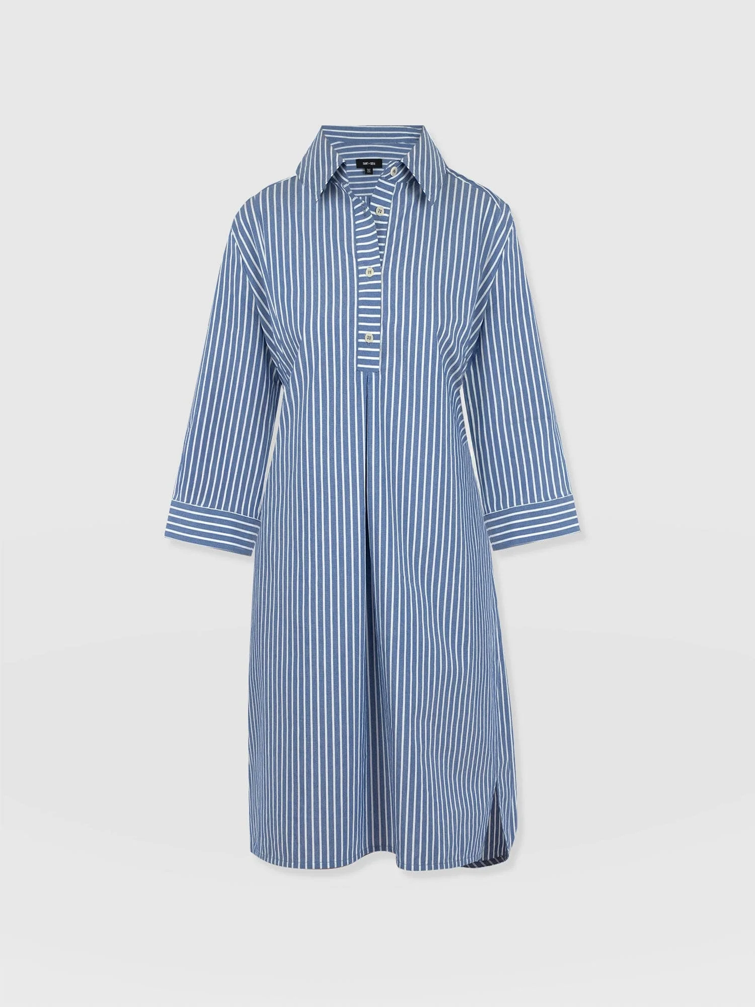 Stevie Shirt Dress - Blue Stripe - Image 7