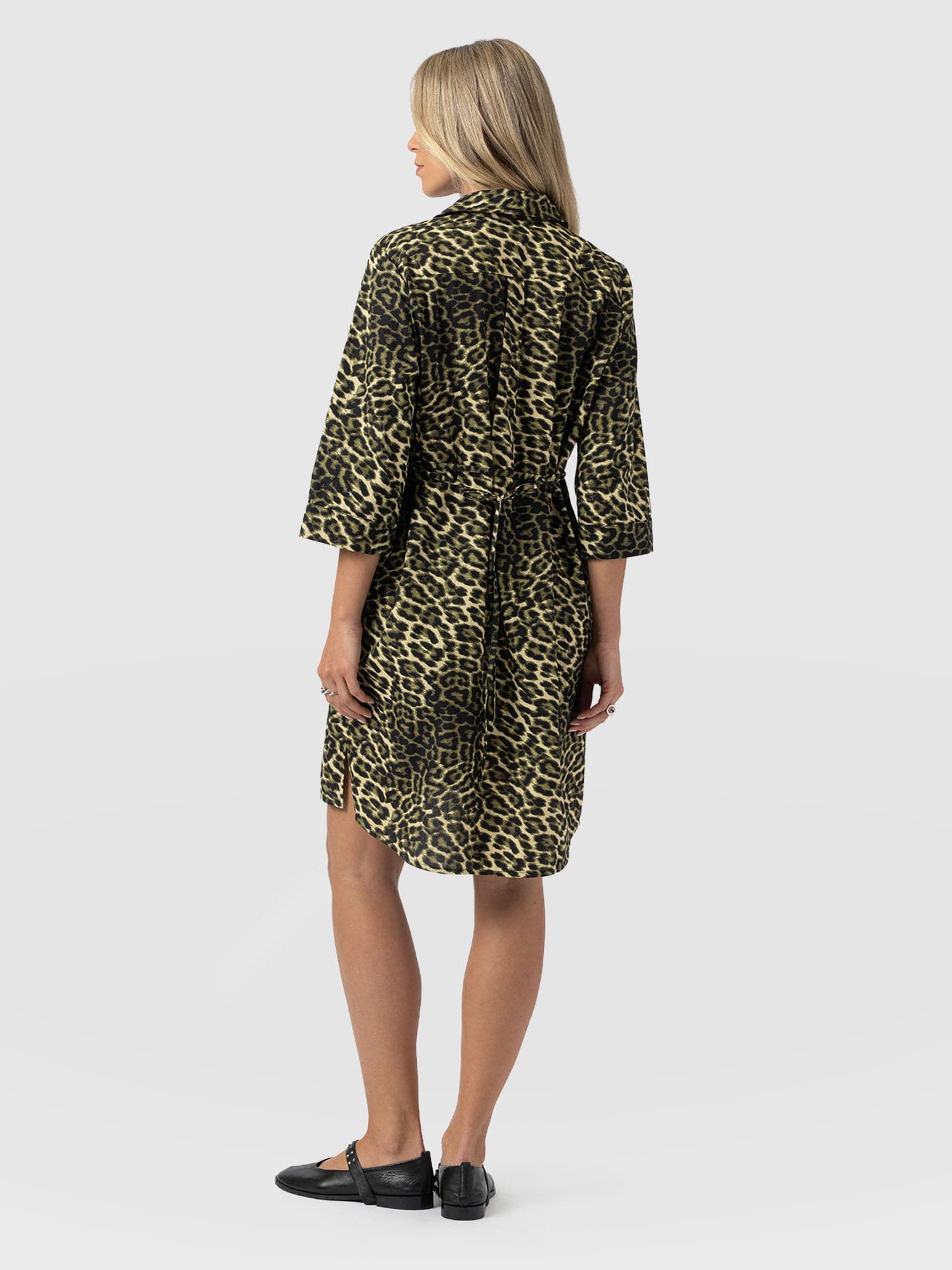 Stevie Shirt Dress - Green Leopard - Image 6