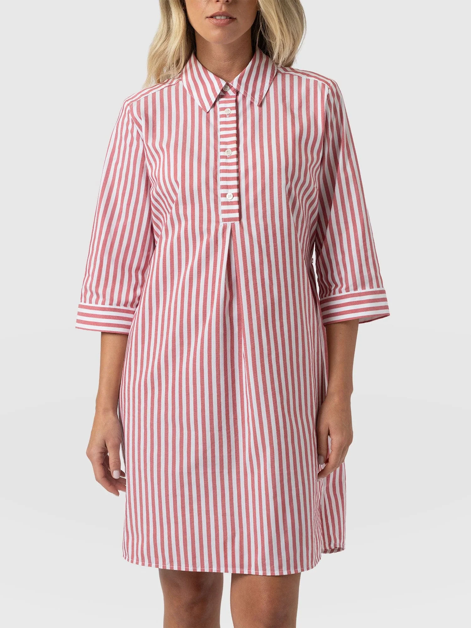 Stevie Shirt Dress - Red Stripe - Image 3
