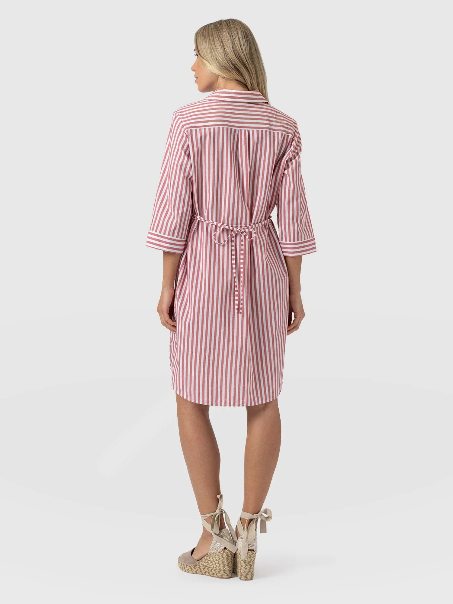 Stevie Shirt Dress - Red Stripe - Image 6