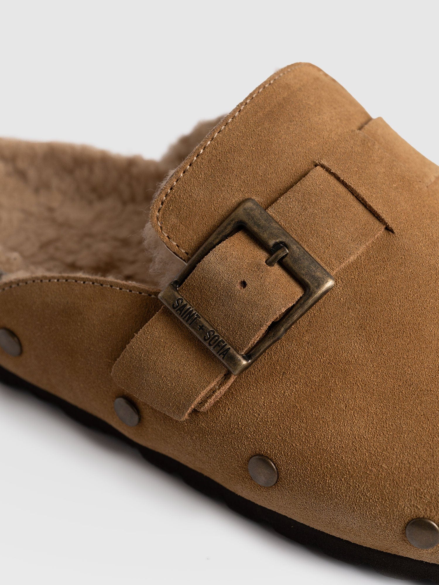 Studded Clogs - Tan Shearling - Image 4